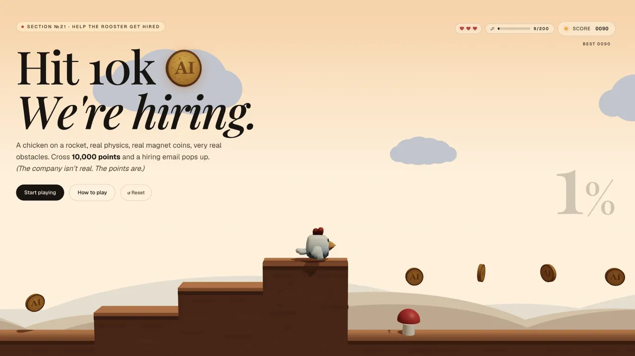 Rooster Rush — website design on Landdding