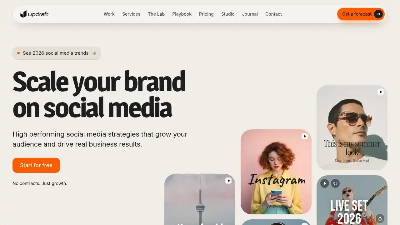 Updraft — website design on Landdding