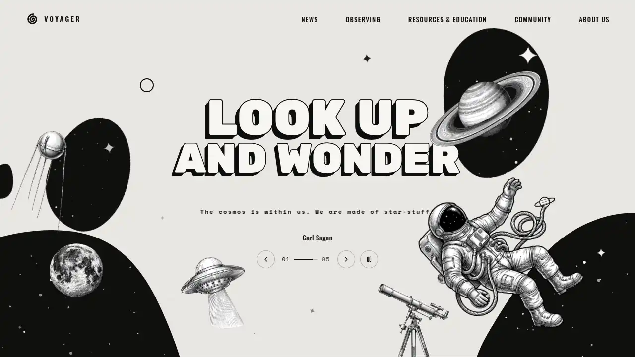 Voyager — website design on Landdding