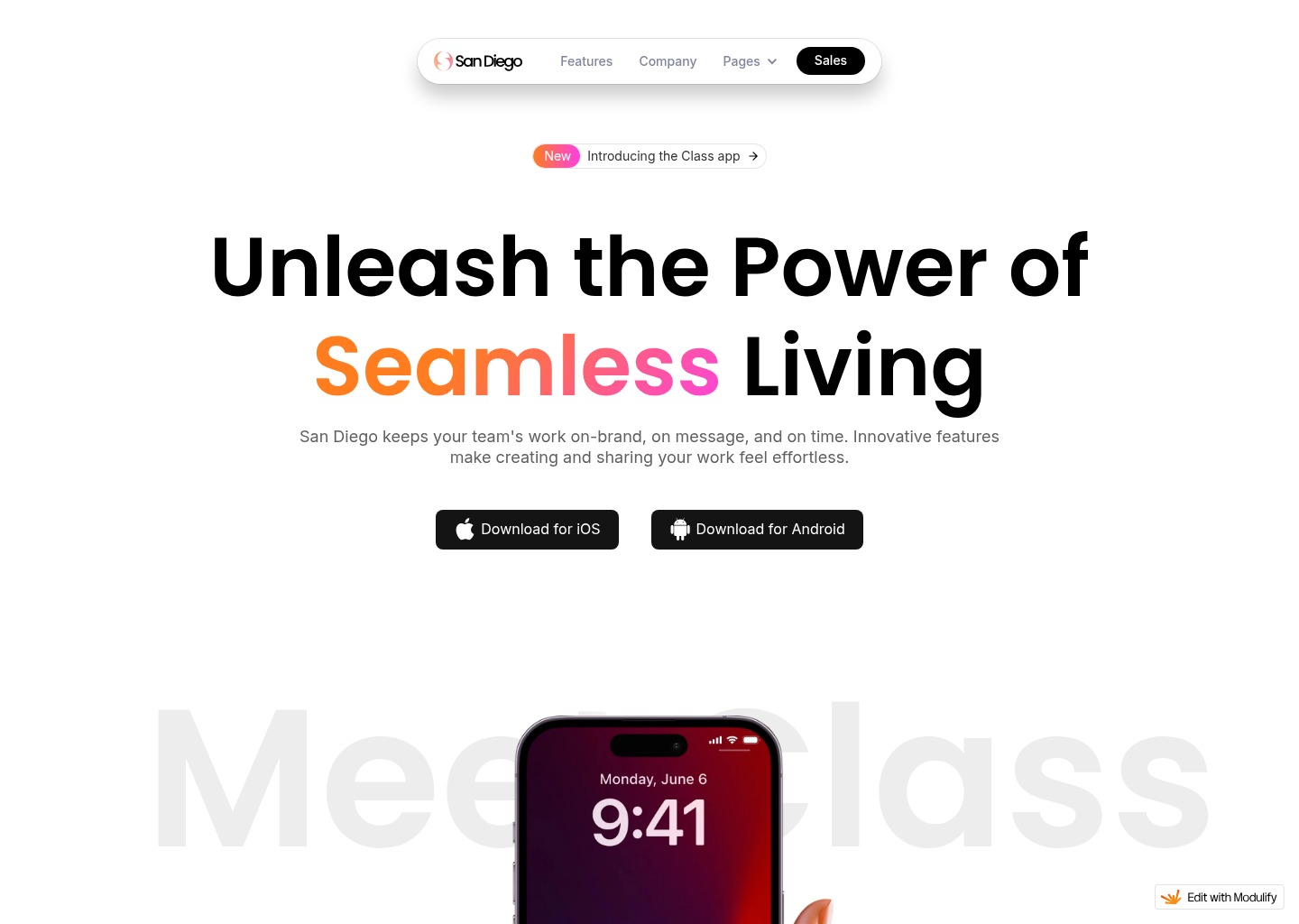 Modulify Template Design  — website design on Landdding