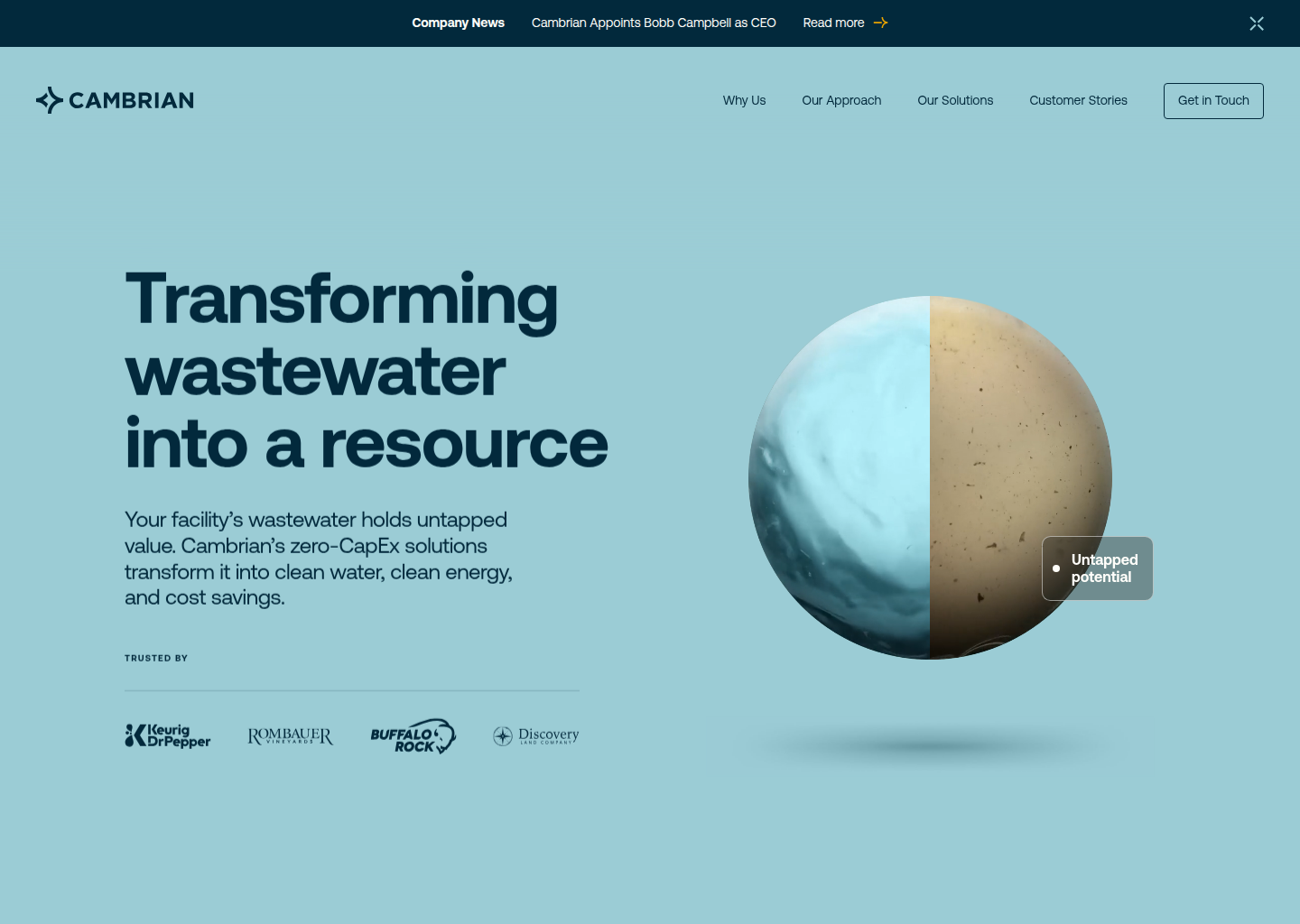 Cambrian — website design on Landdding