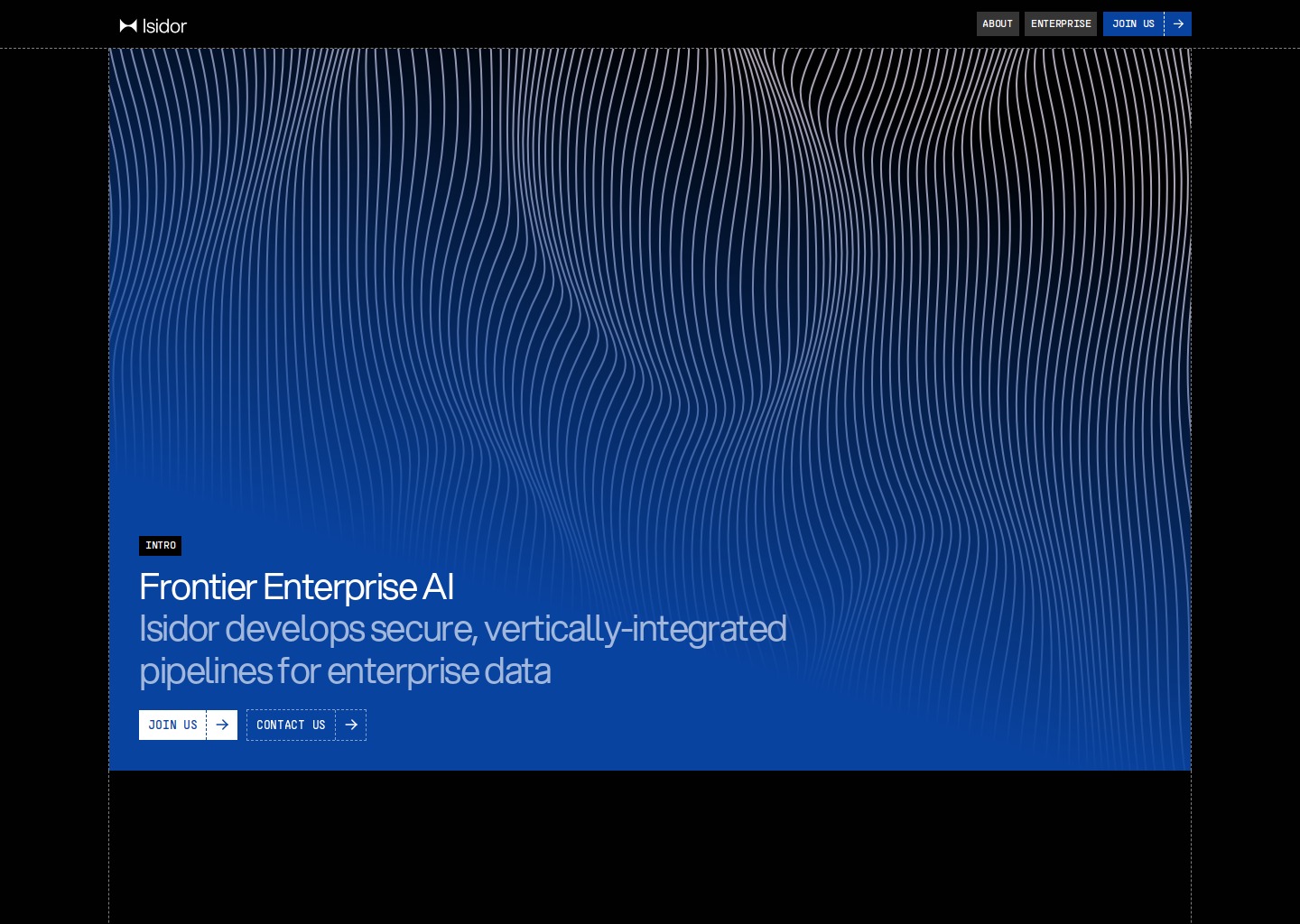 Isidor | Frontier Enterprise AI — website design on Landdding