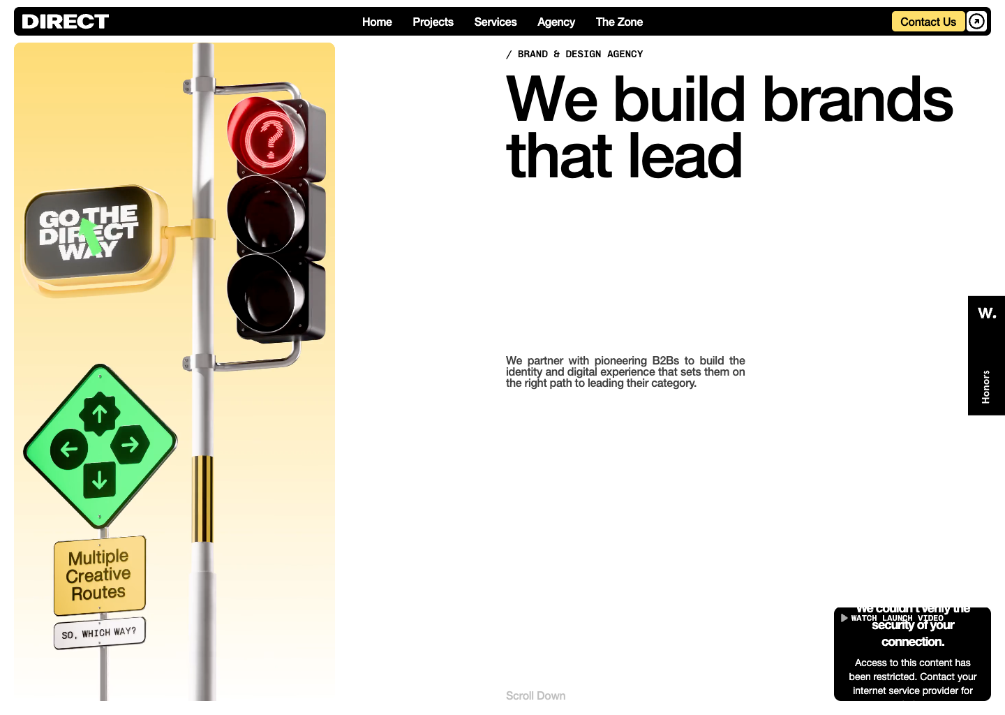 Direct Design Agency | Go the Direct Way to Better Brands & Experiences — website design on Landdding
