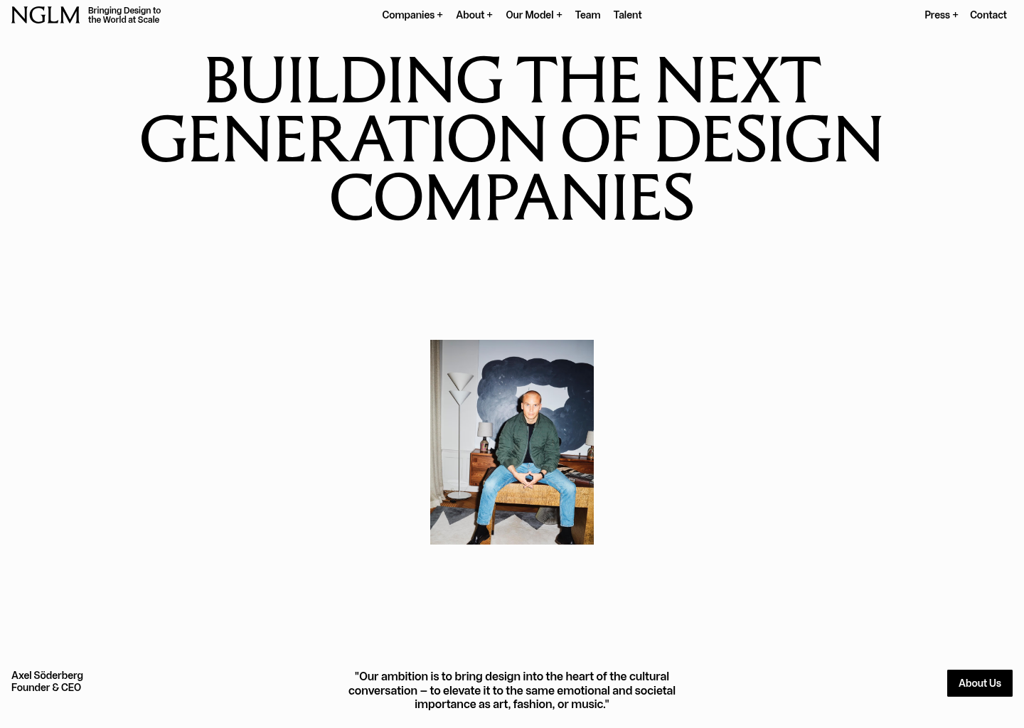 NGLM – Bringing Design to the World at Scale — website design on Landdding