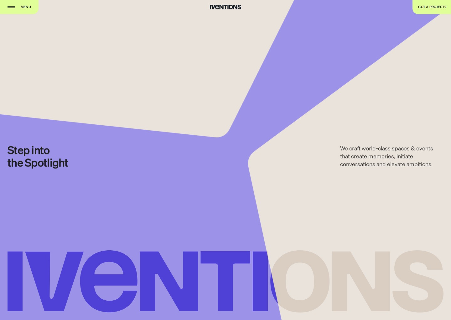 International Event Agency | Iventions — website design on Landdding