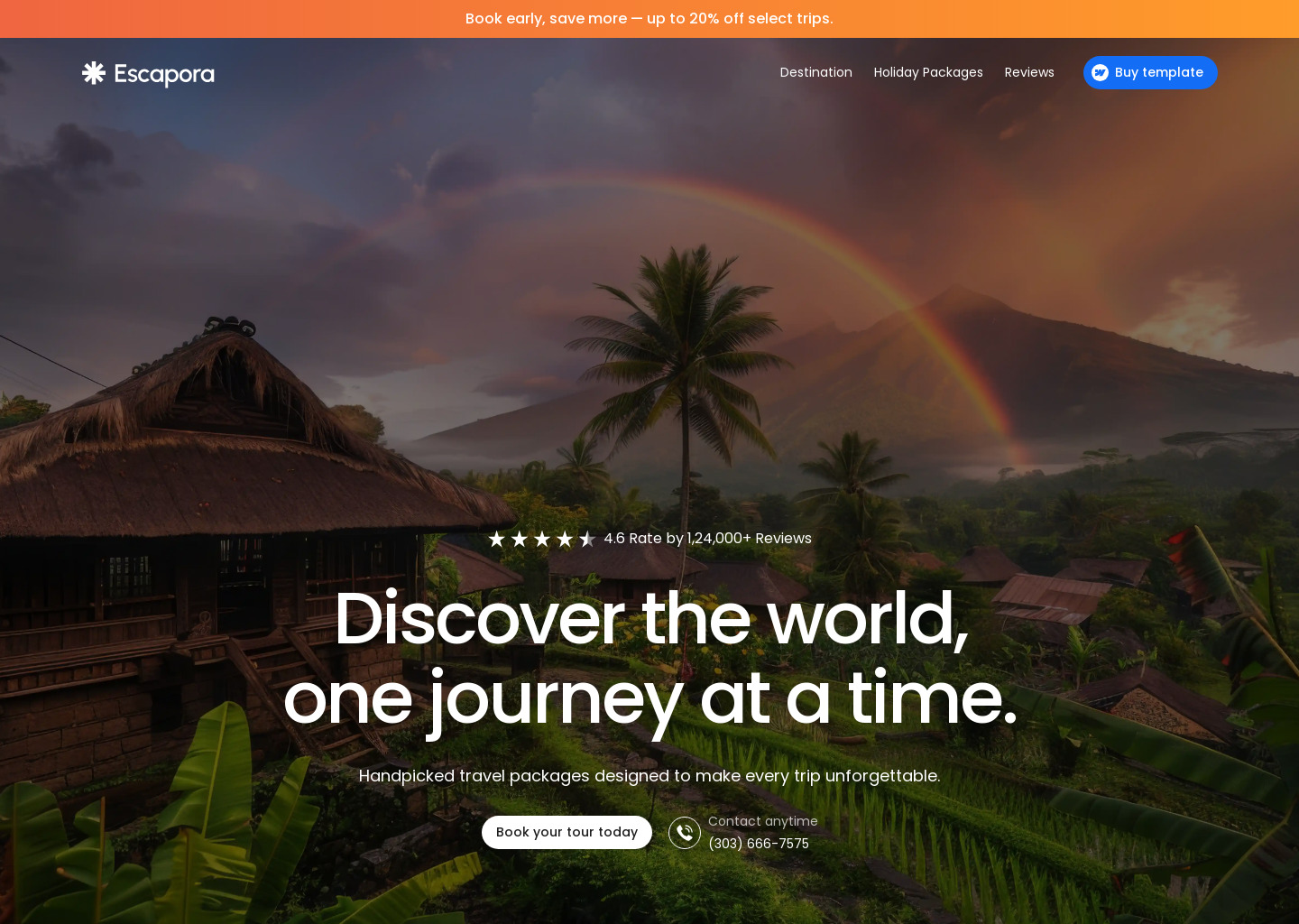 Escapora - Webflow HTML website template — website design on Landdding