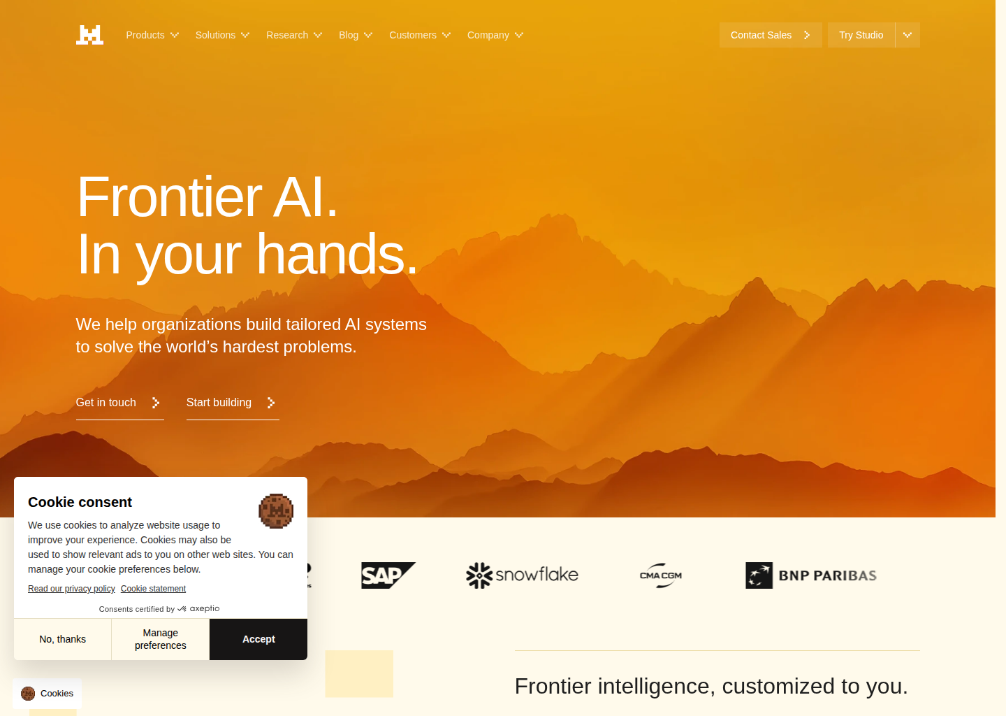 Frontier AI LLMs, assistants, agents, services | Mistral AI — website design on Landdding
