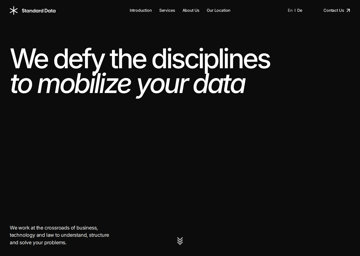 Standard Data - Defy the disciplines to mobilize your data — website design on Landdding