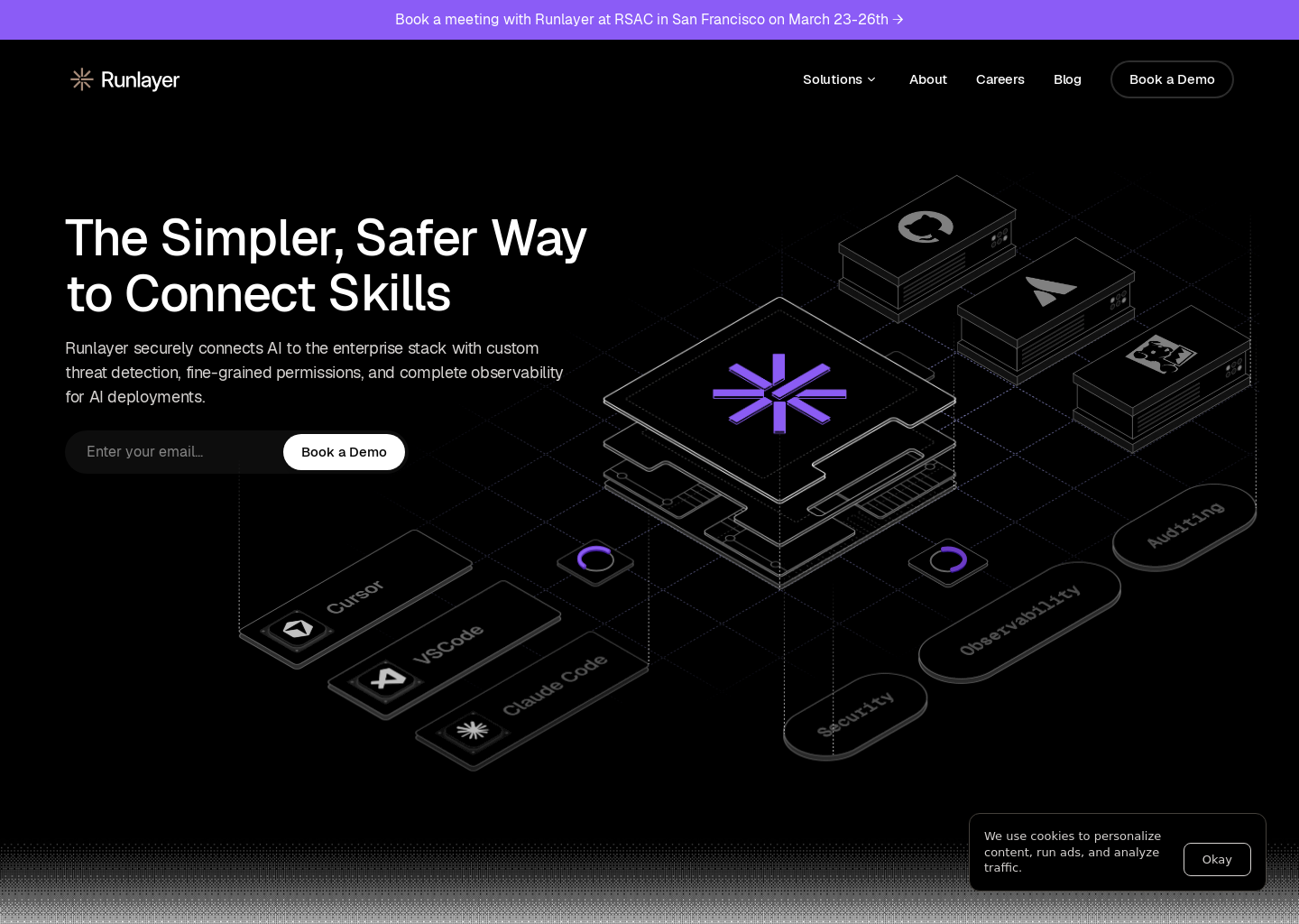 Enterprise MCPs, Skills, & Agents | Runlayer — website design on Landdding
