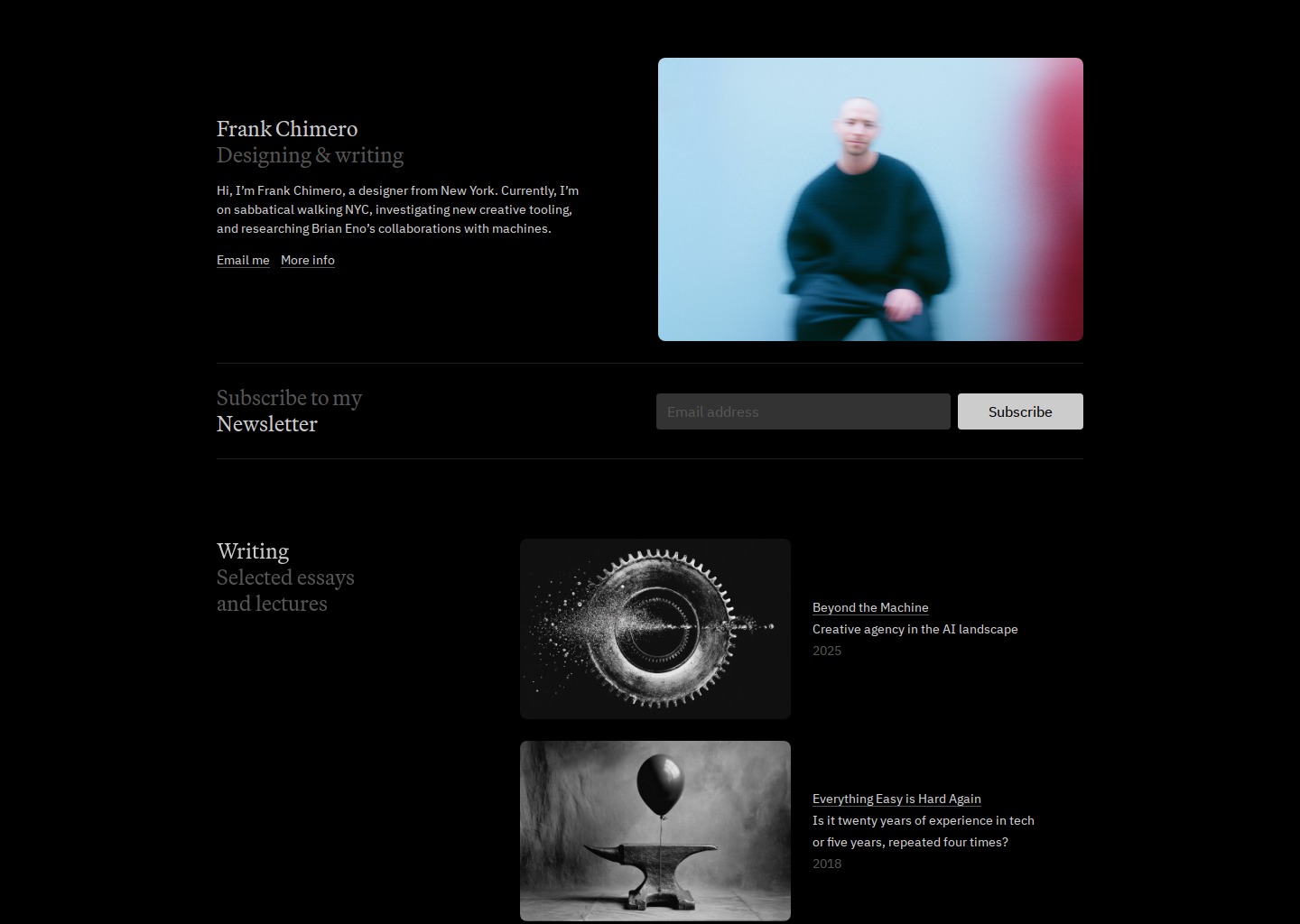 Frank Chimero — website design on Landdding