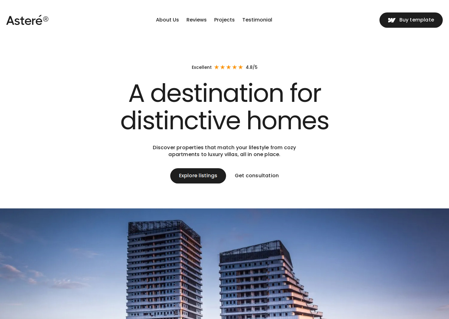 Astere - Webflow HTML website template — website design on Landdding