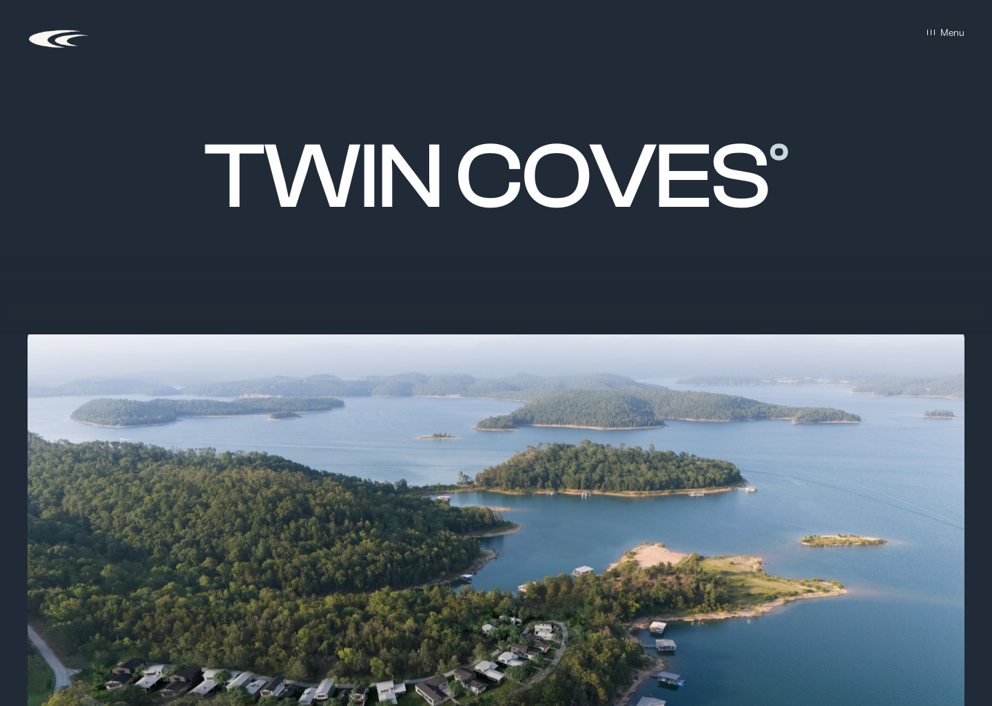 Twin Coves° — website design on Landdding