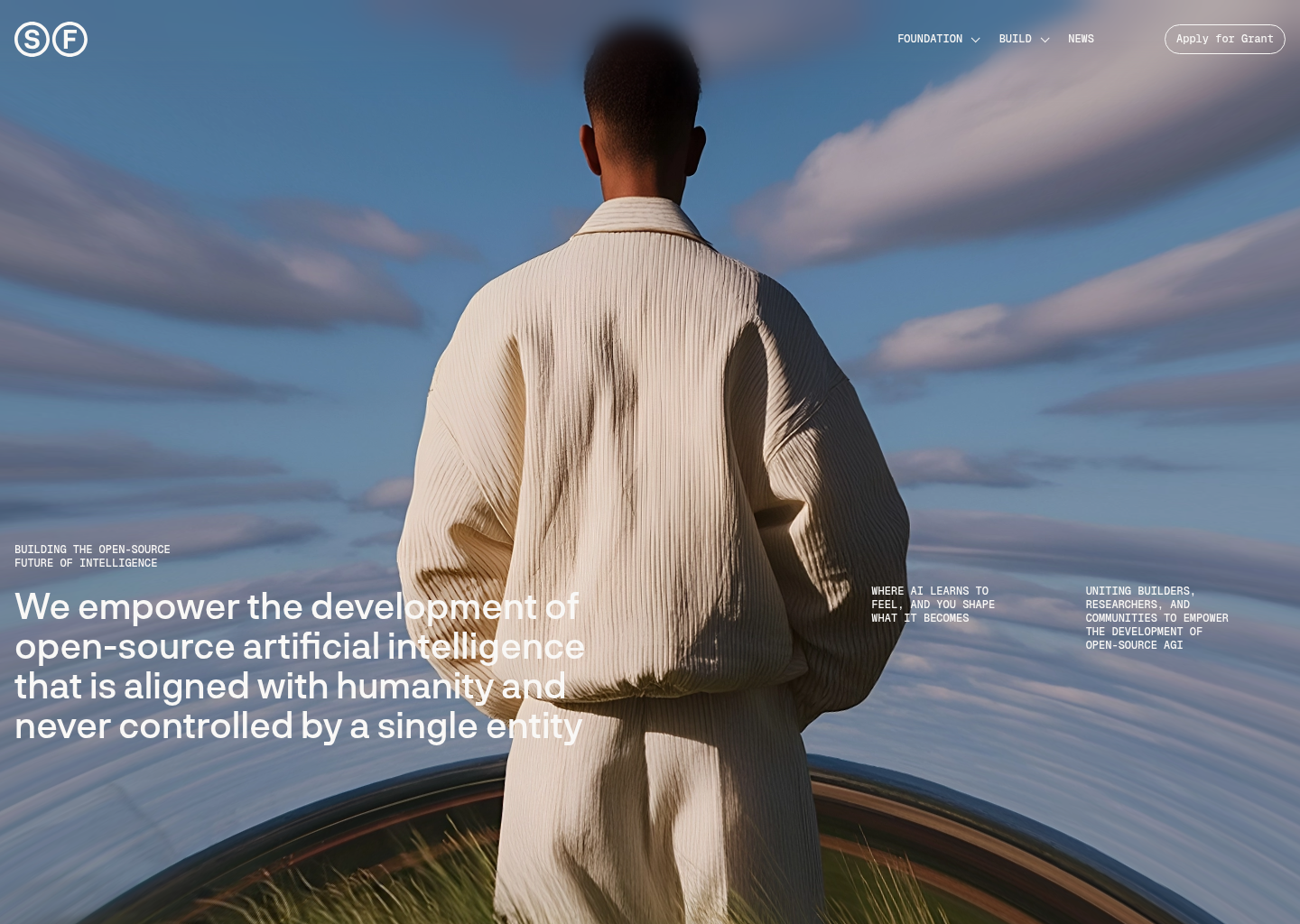 Sentient Foundation | Open-Source AGI — website design on Landdding