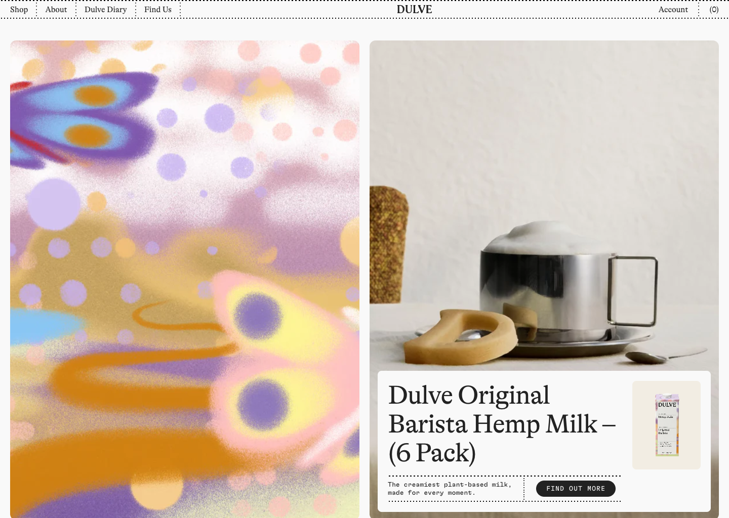 
      Dulve Hemp Milk | Barista-Grade, Dairy-Free &amp; Oil-Free
 — website design on Landdding