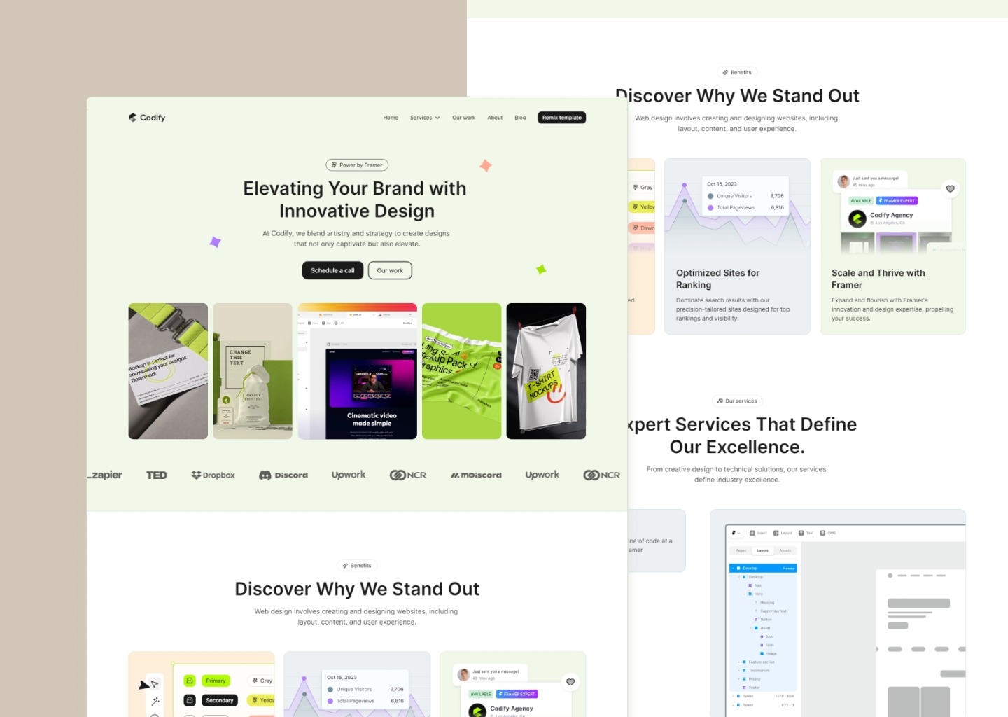 Codify - Framer template — website design on Landdding