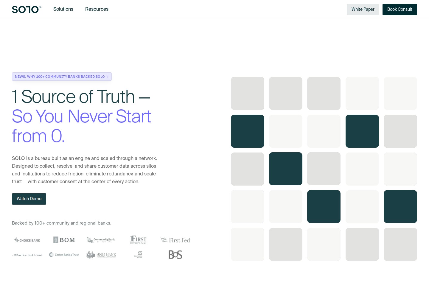 SOLO: One Truth, Zero Resets — website design on Landdding