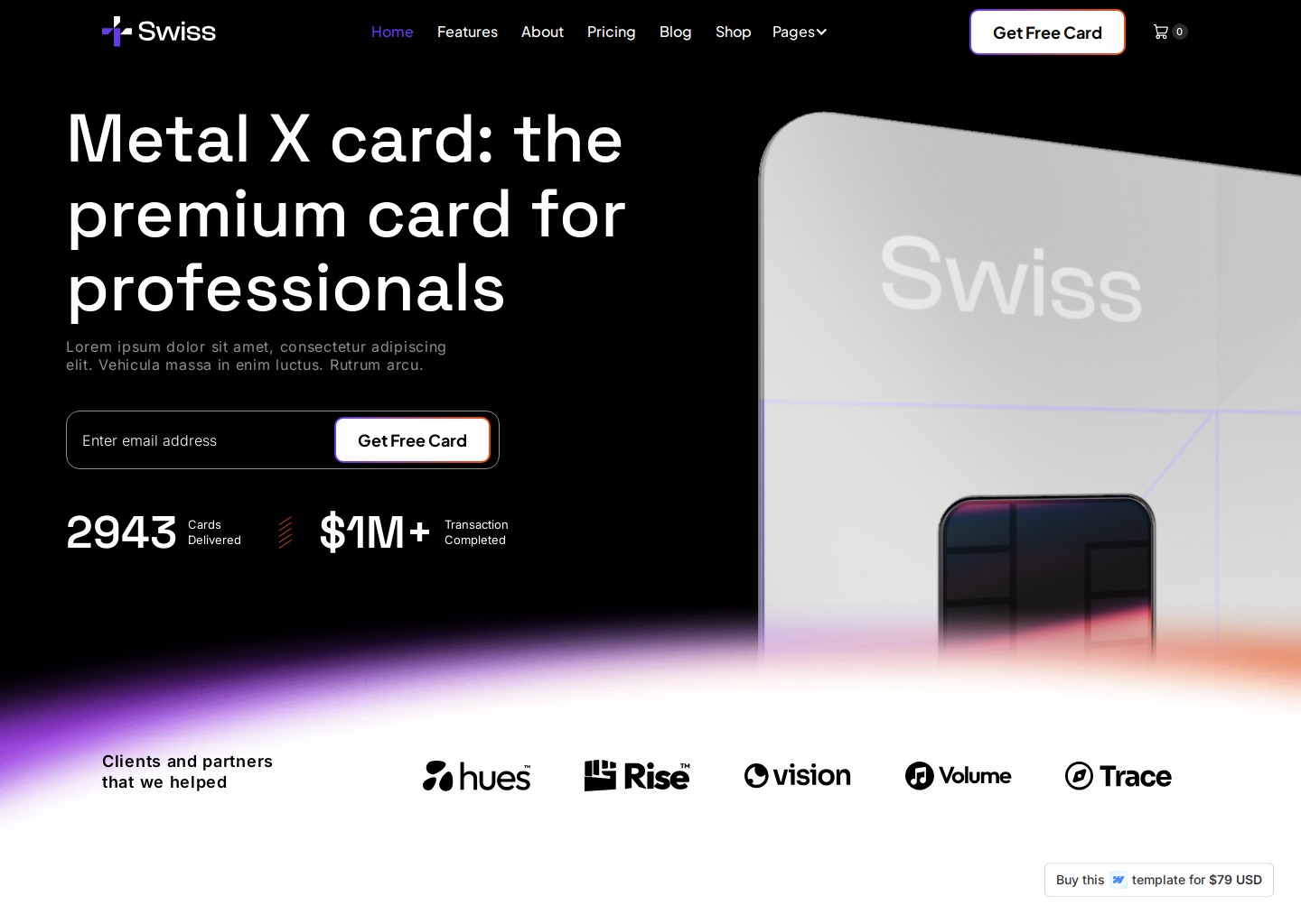 Swiss - Webflow HTML website template — website design on Landdding