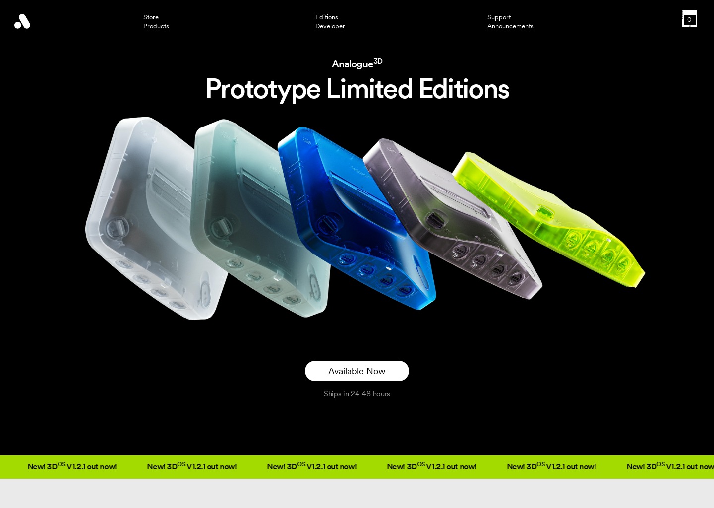 Analogue — website design on Landdding