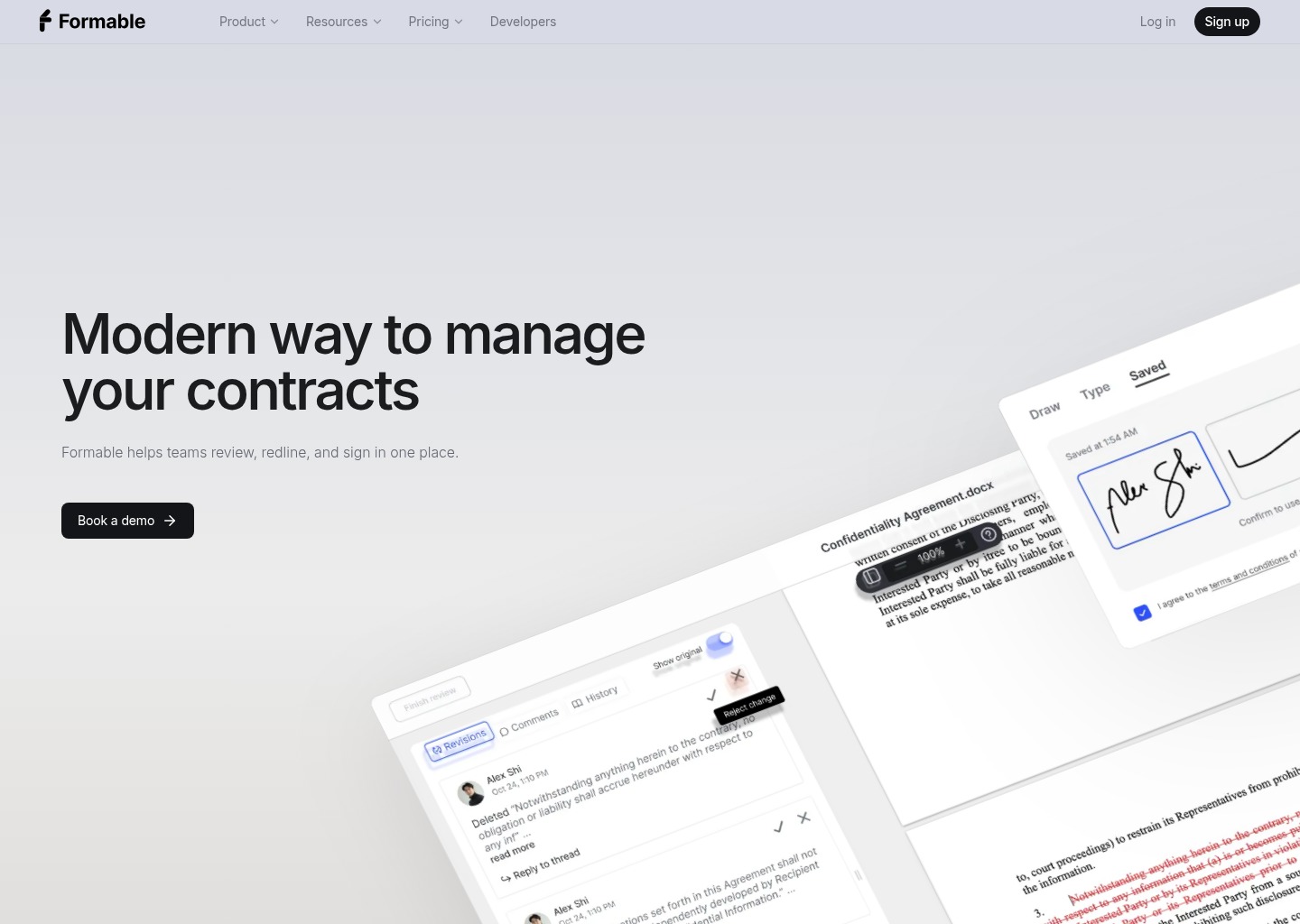 Formable — website design on Landdding
