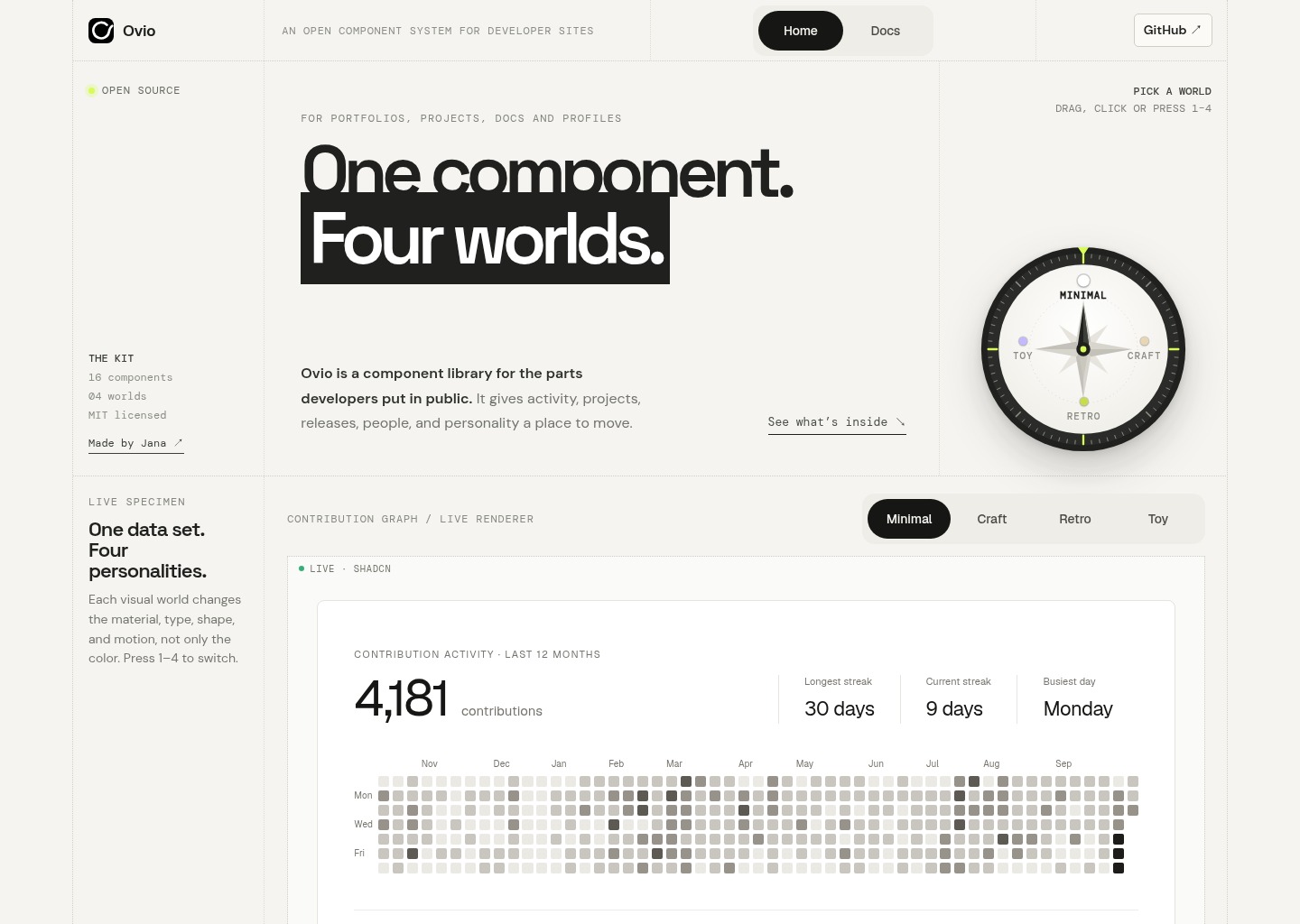 Ovio · The motion layer for developer websites — website design on Landdding