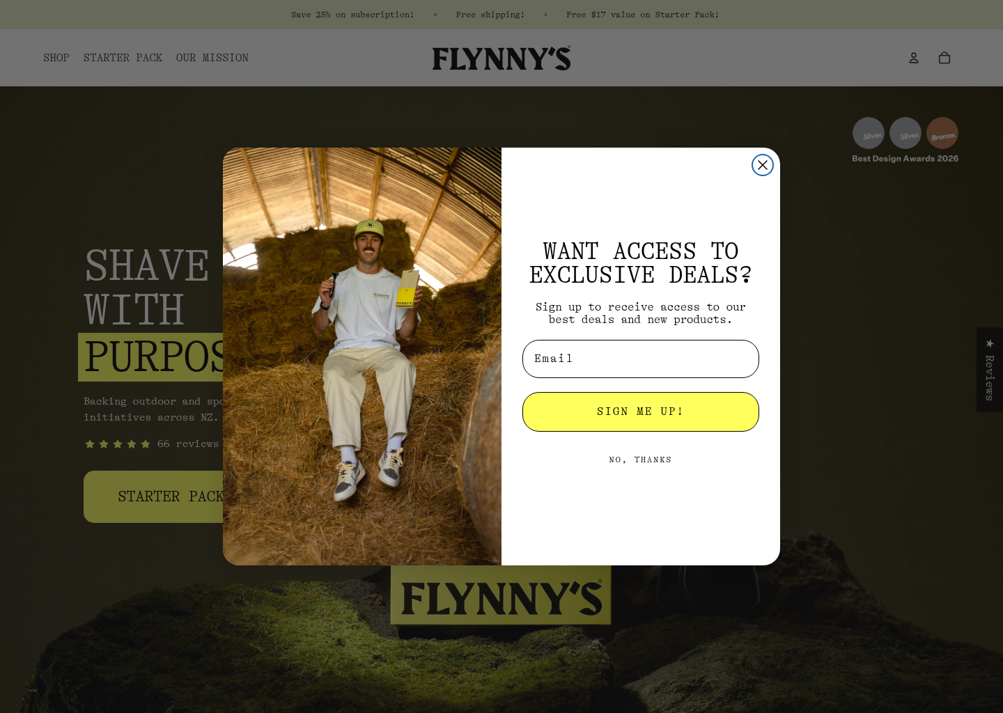 
  No Fuss Shaves
 &ndash; Flynny's — website design on Landdding