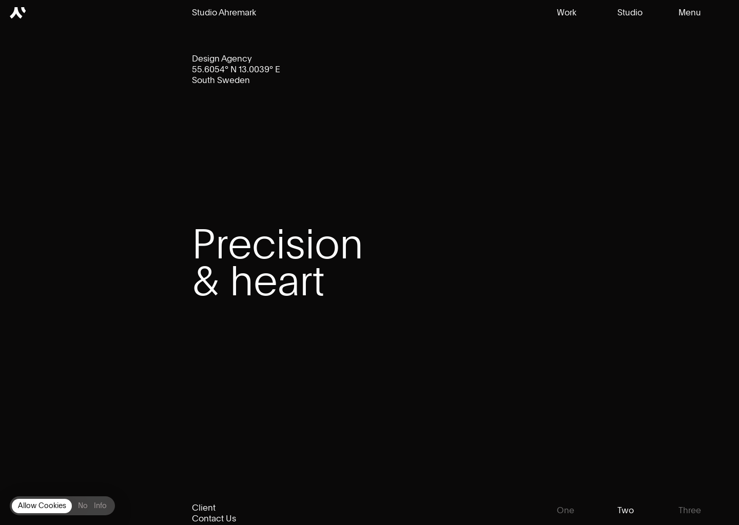 Studio Ahremark – Scandinavian Design Agency — website design on Landdding