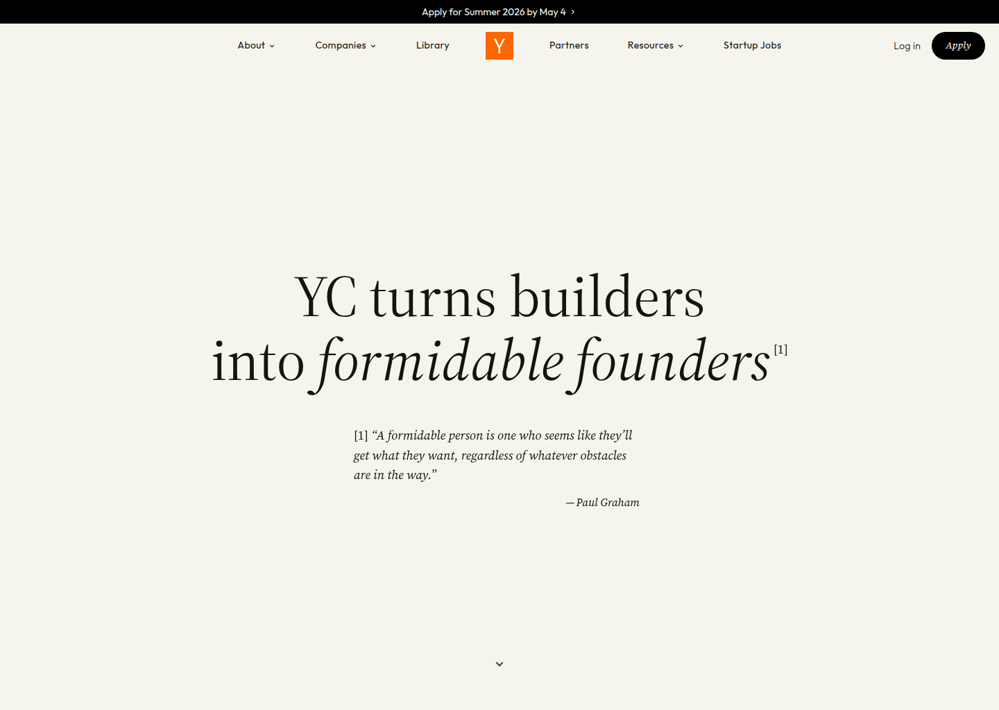Y Combinator — website design on Landdding