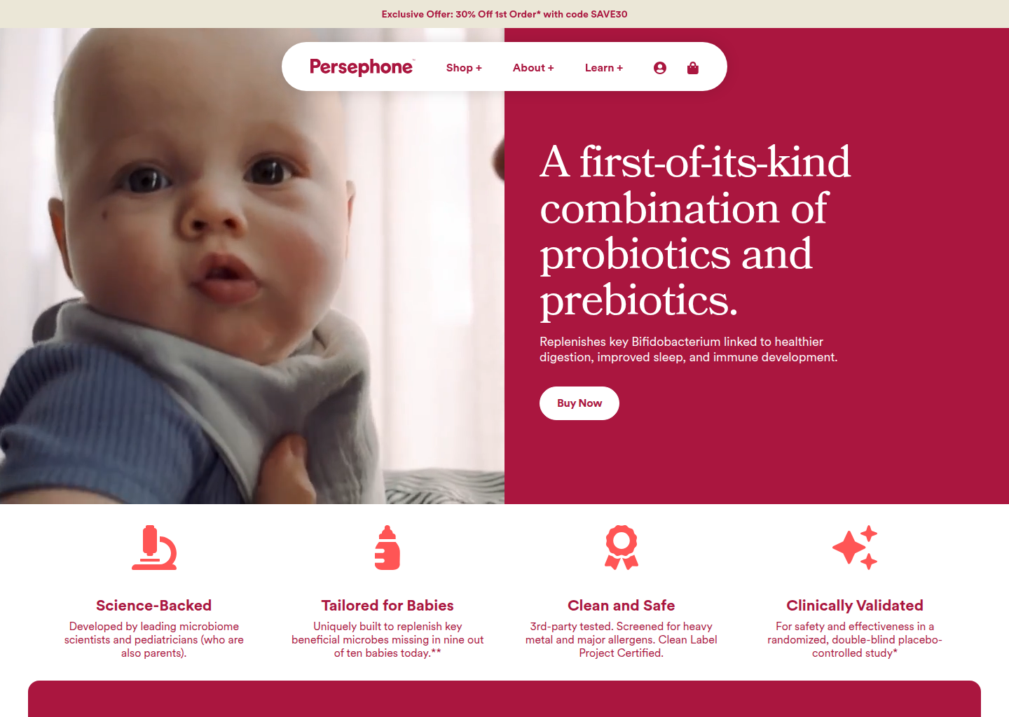 Persephone Biosciences — website design on Landdding