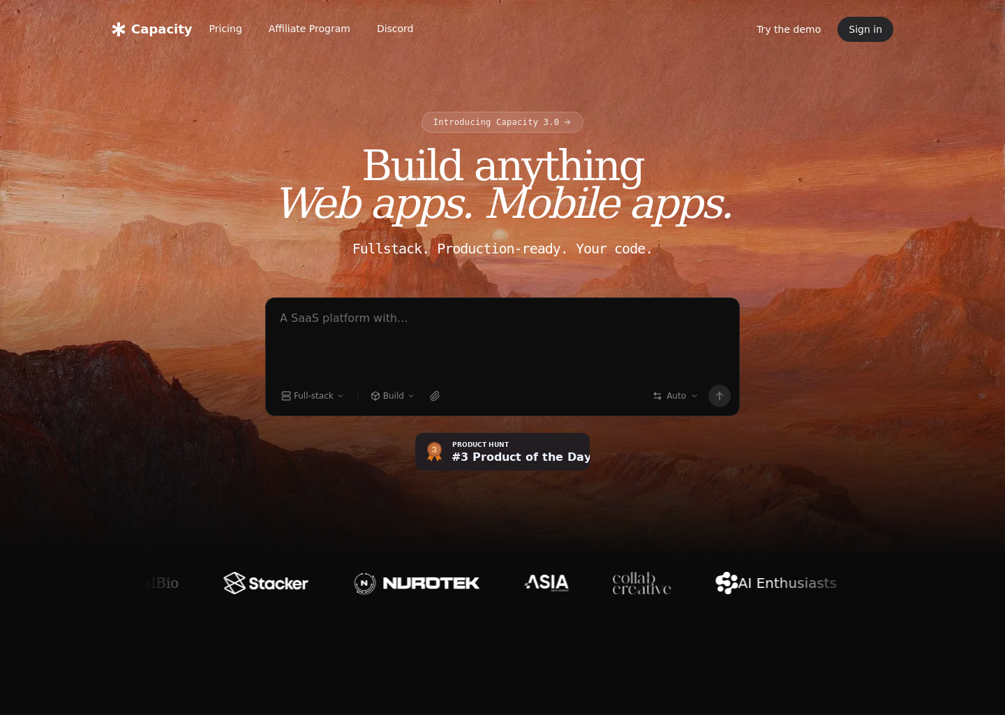 Capacity - Turn that idea you had in mind into a website — website design on Landdding