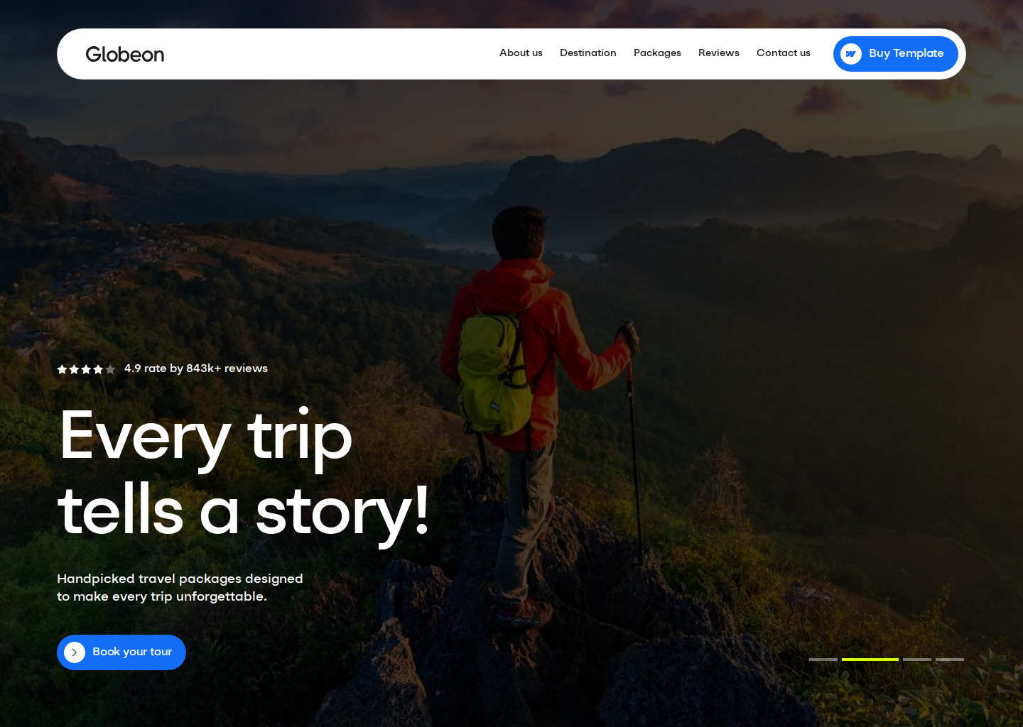 Globeon - Webflow Travel website template — website design on Landdding