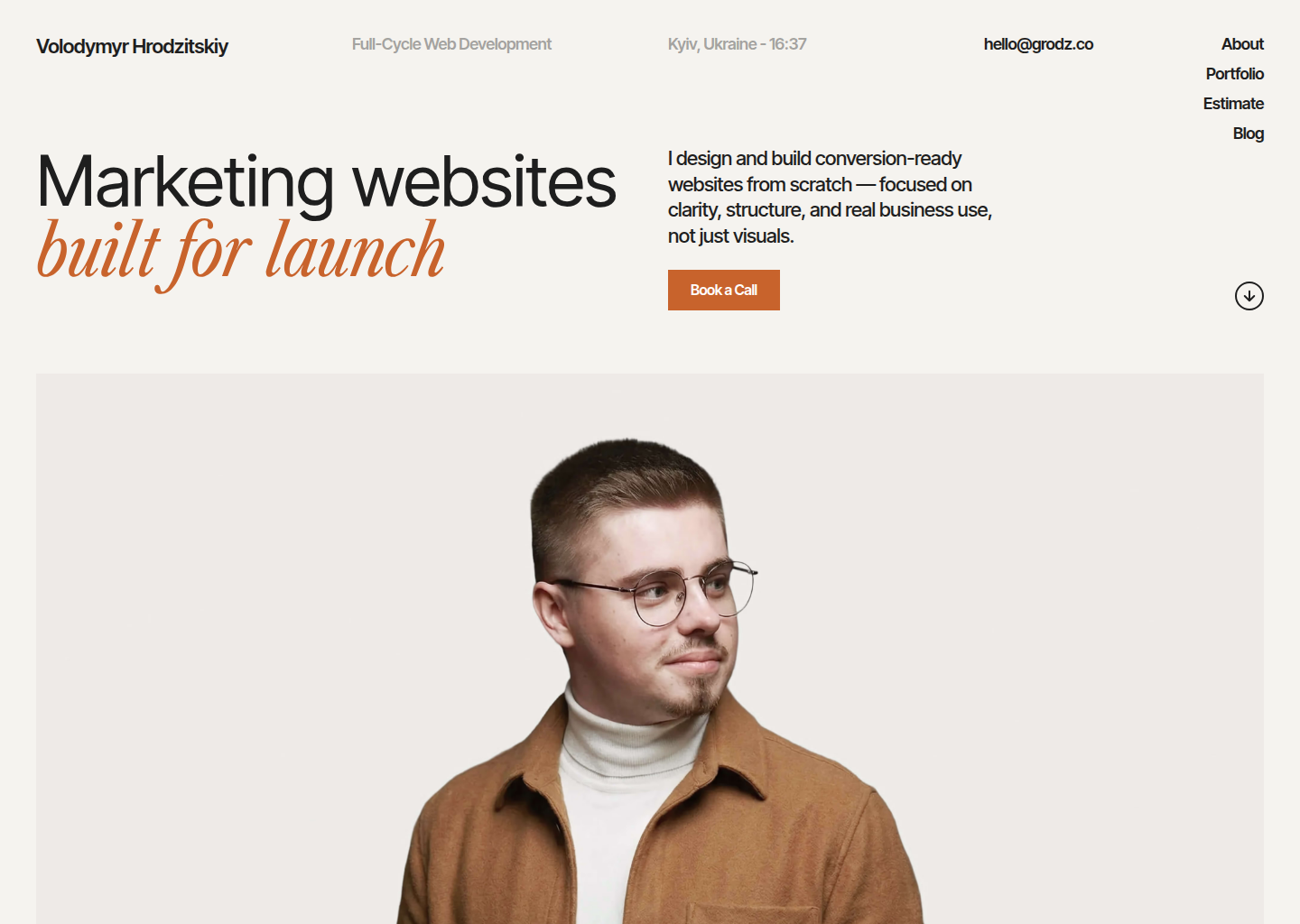 Volodymyr Grodzitskiy — Marketing Websites Built for Launch — website design on Landdding