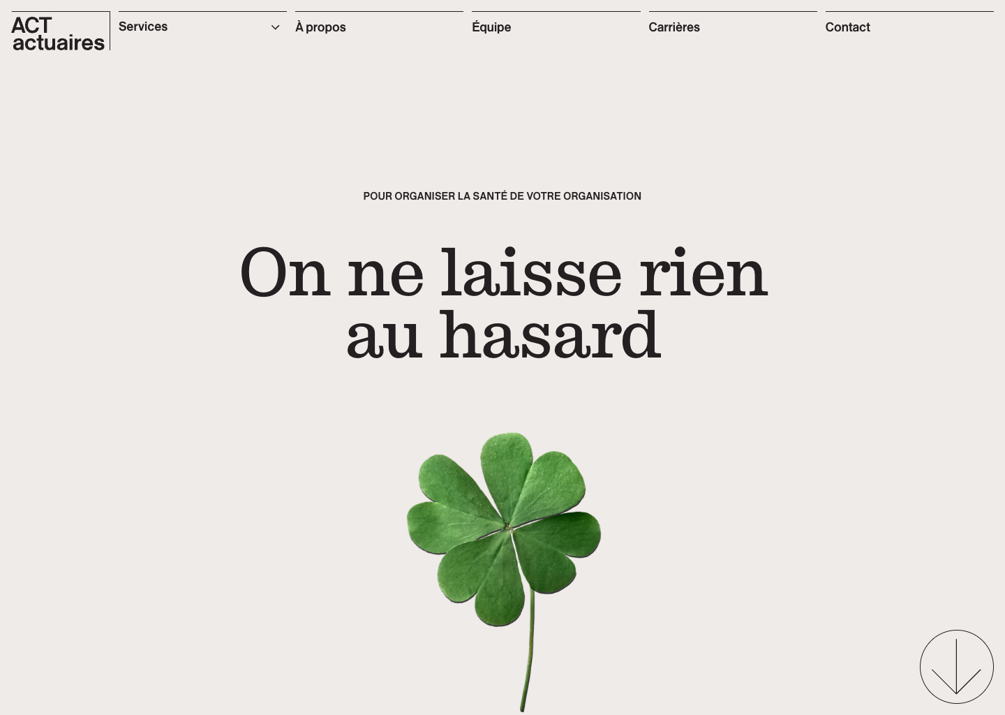 Pour le bien-être des organisations | ACT actuaires — website design on Landdding