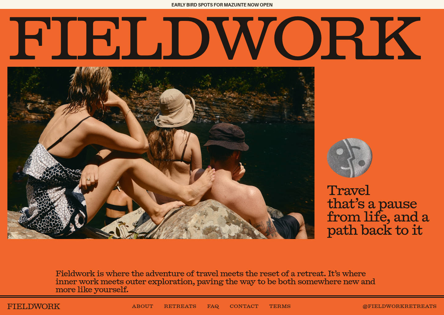 Fieldwork — Where inner work meets outer exploration — website design on Landdding