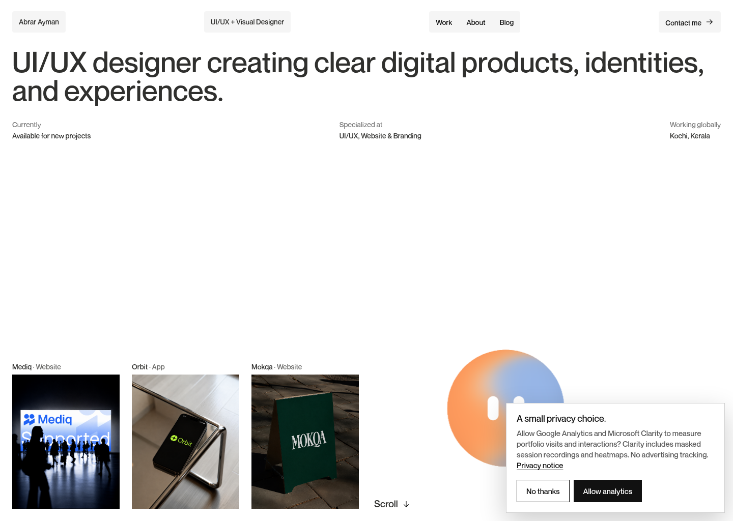 Abrar Ayman — UI/UX & Visual Designer - Landdding