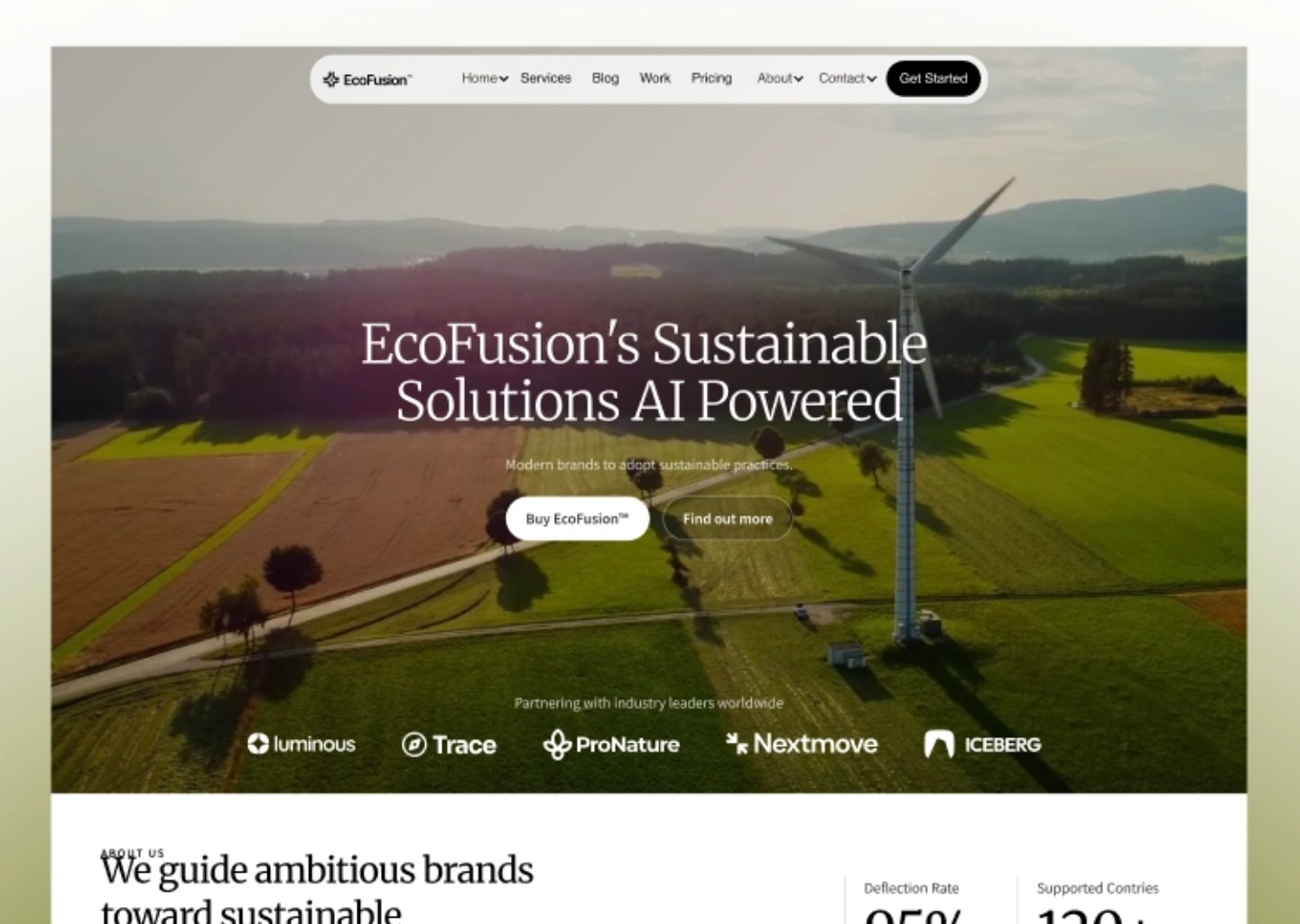 Green Energy Webflow template  — website design on Landdding