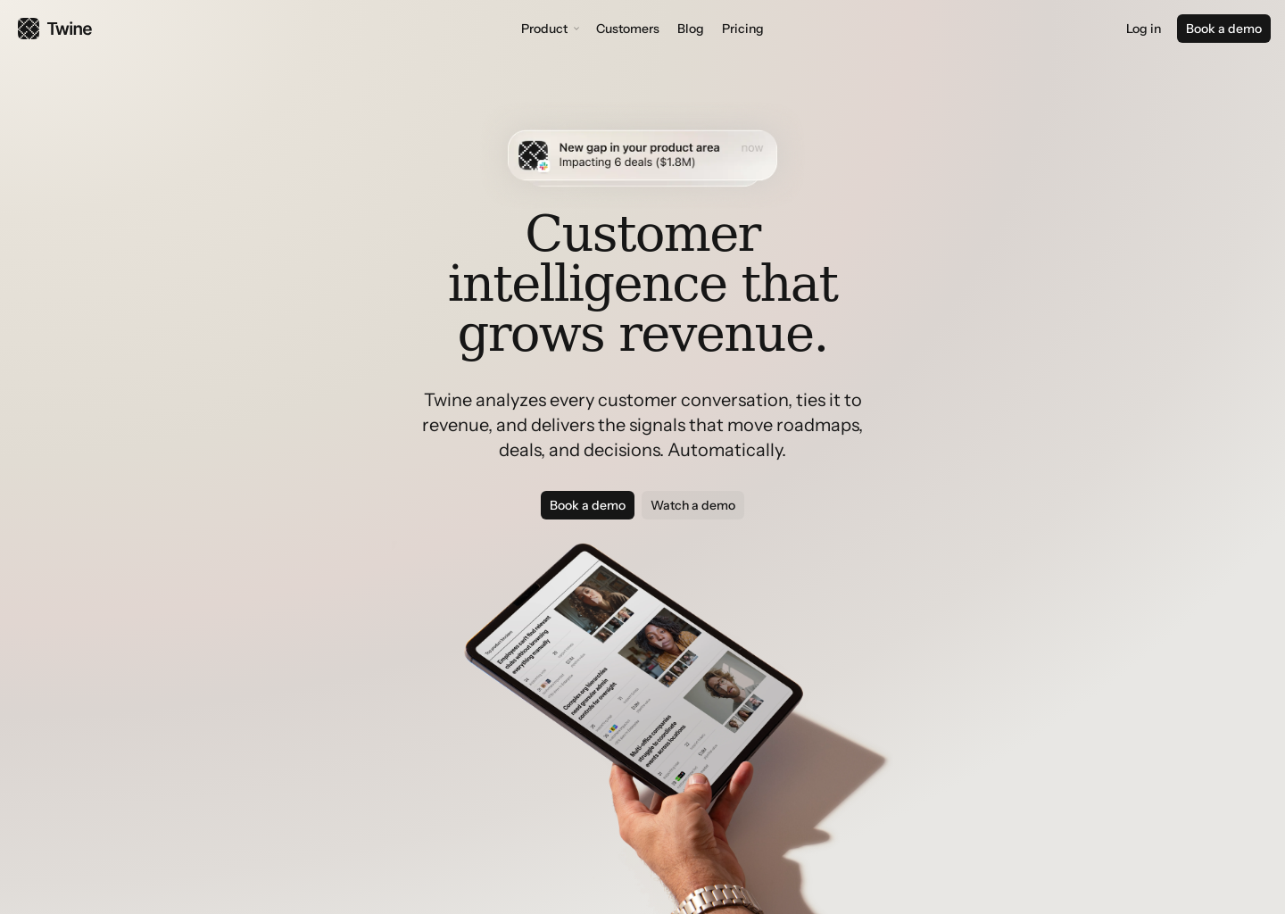 Twine — website design on Landdding