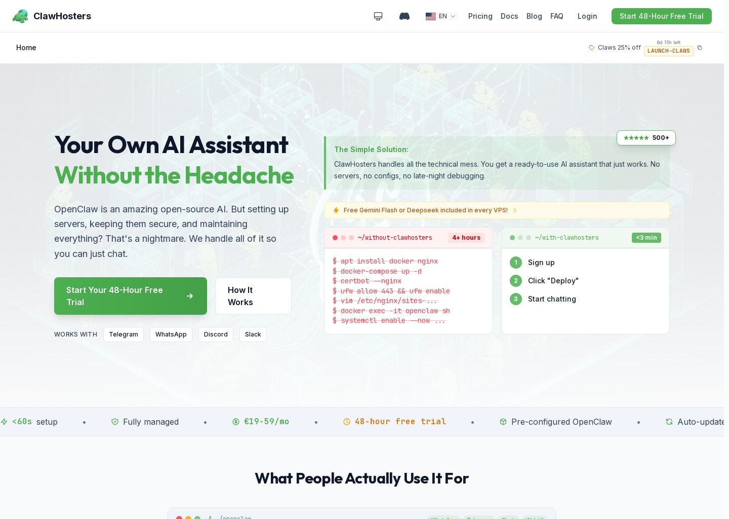 Managed OpenClaw Hosting | ClawHosters — website design on Landdding