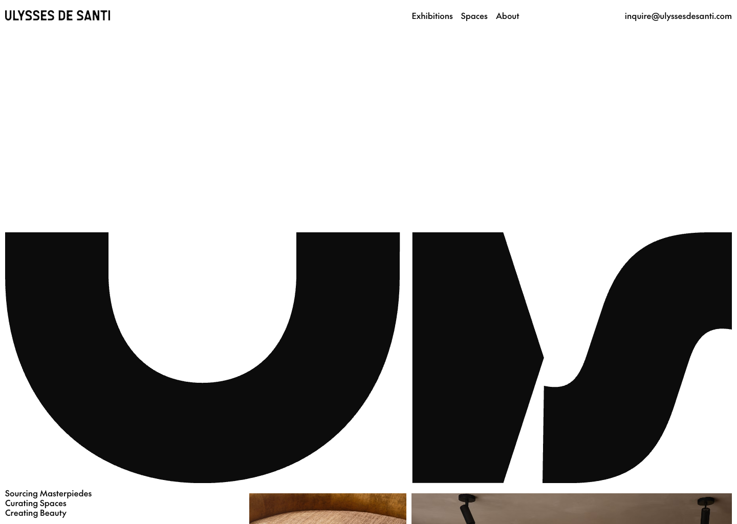 Ulysses de Santi - Design Dealer and Curator — website design on Landdding