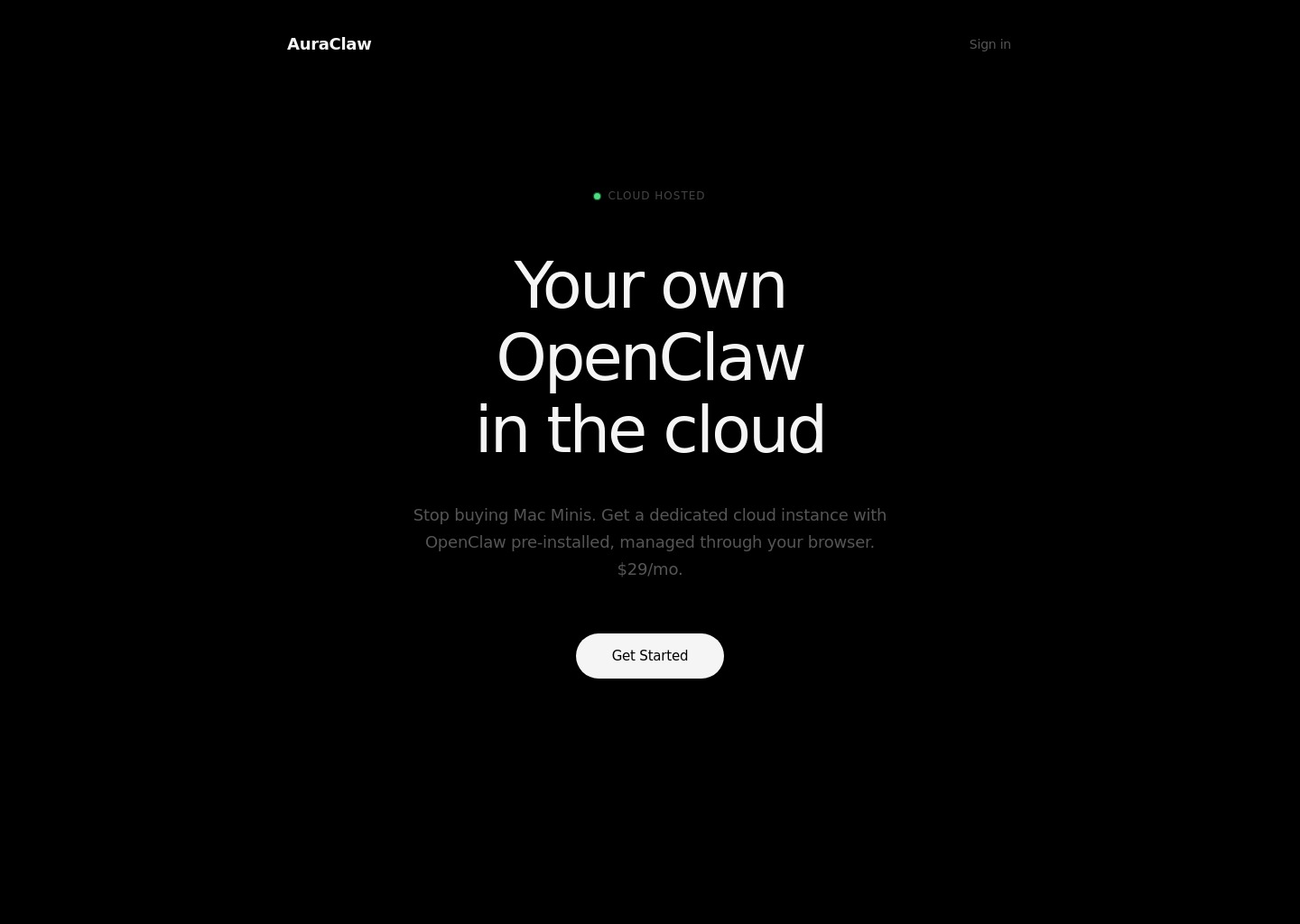 AuraClaw — website design on Landdding