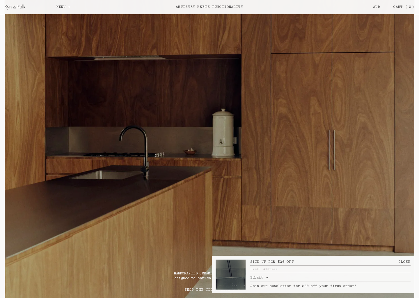 Kyn & Folk – The Home Of Handcrafted Ceramic Water Filters — website design on Landdding