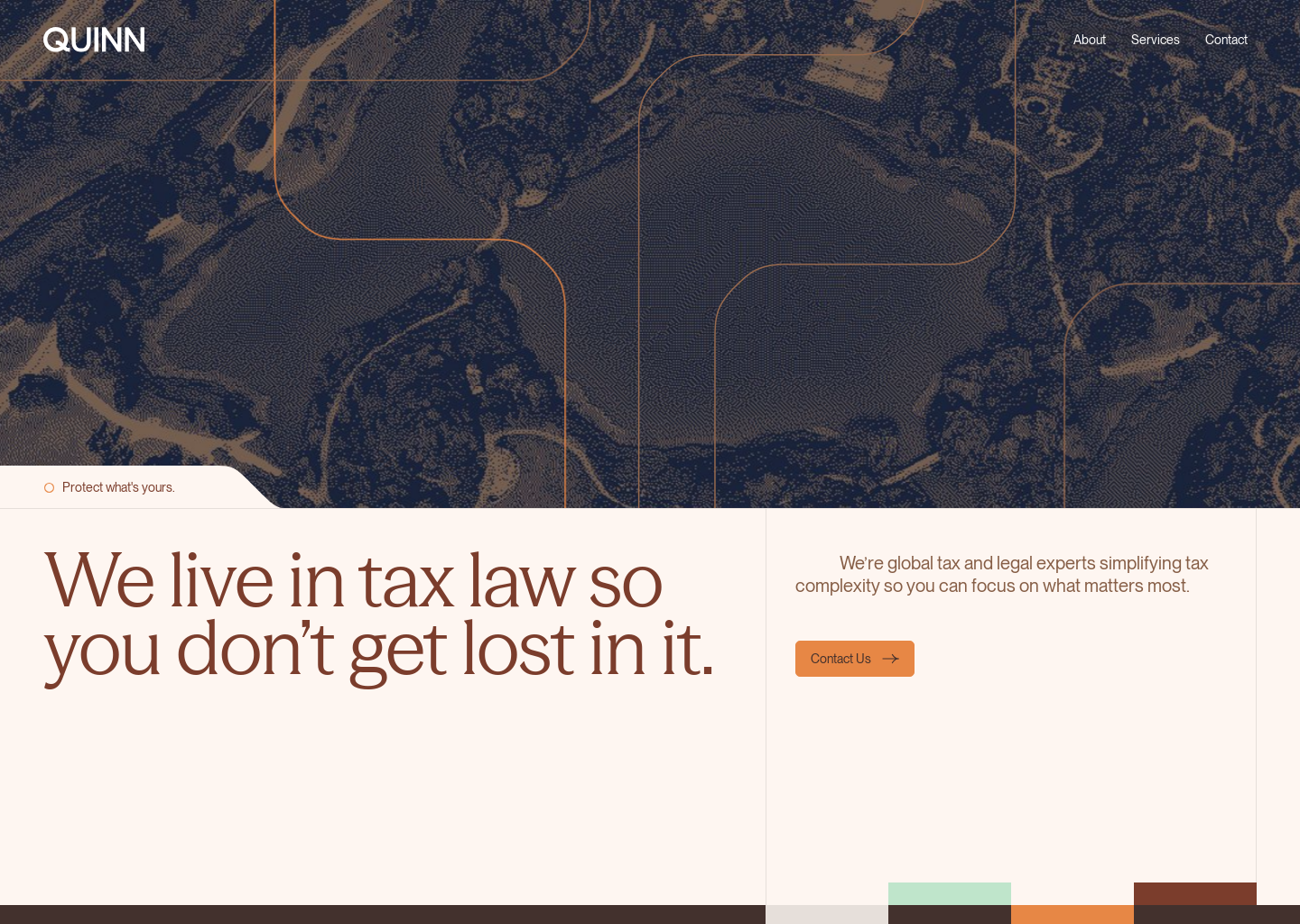 Quinn Global Tax Law | International Tax & Legal Advisory Firm — website design on Landdding