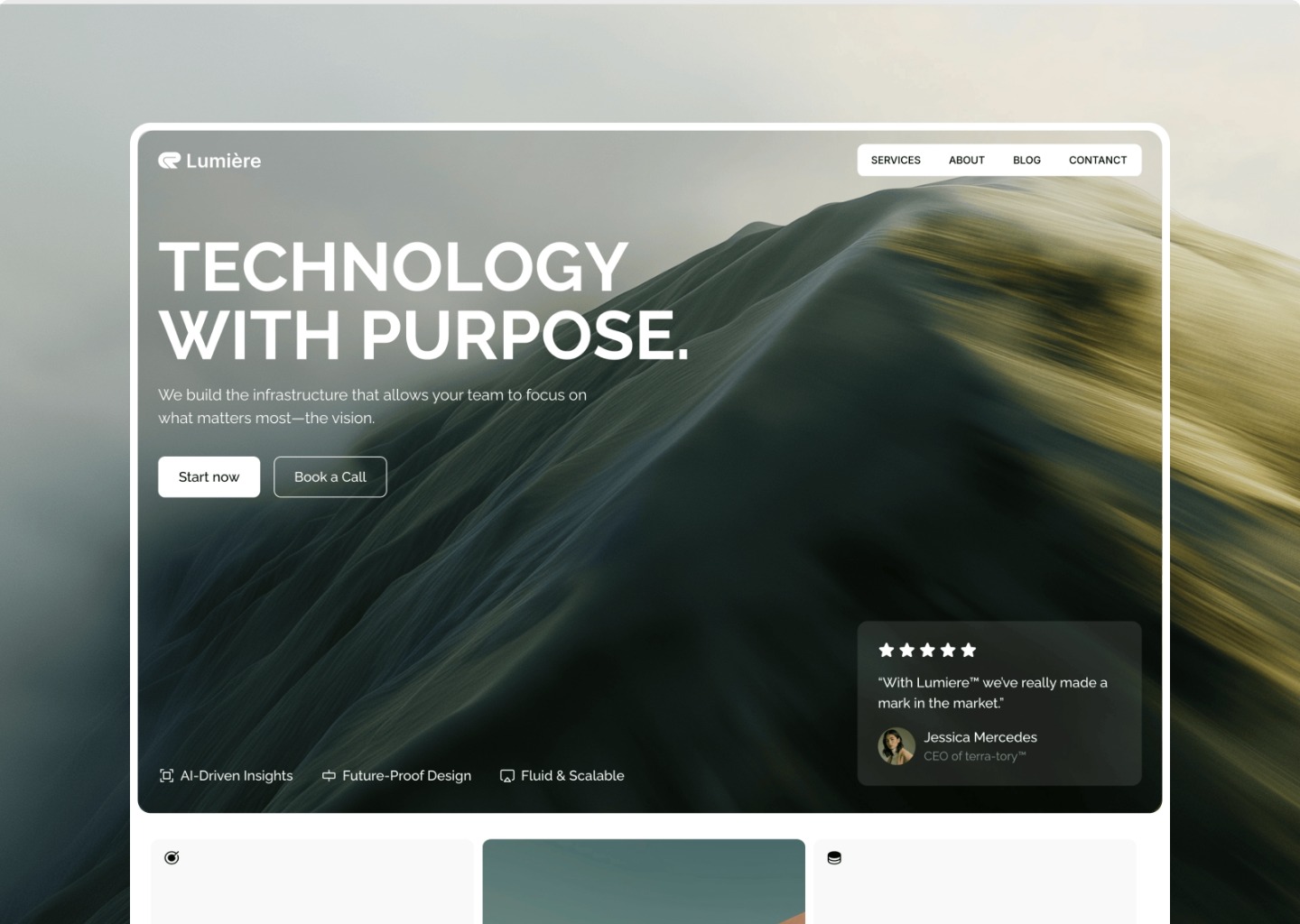 Lumière — Framer Website Template for Tech & SaaS — website design on Landdding