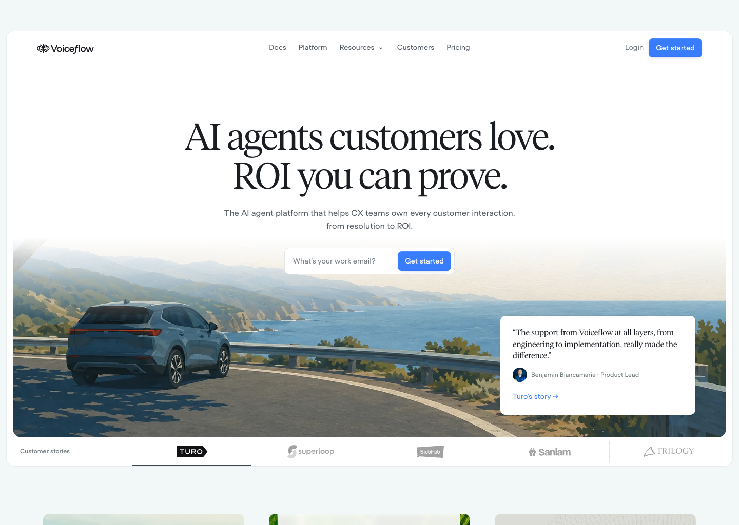 Voiceflow | Enterprise Conversational AI Platform & Voice AI — website design on Landdding