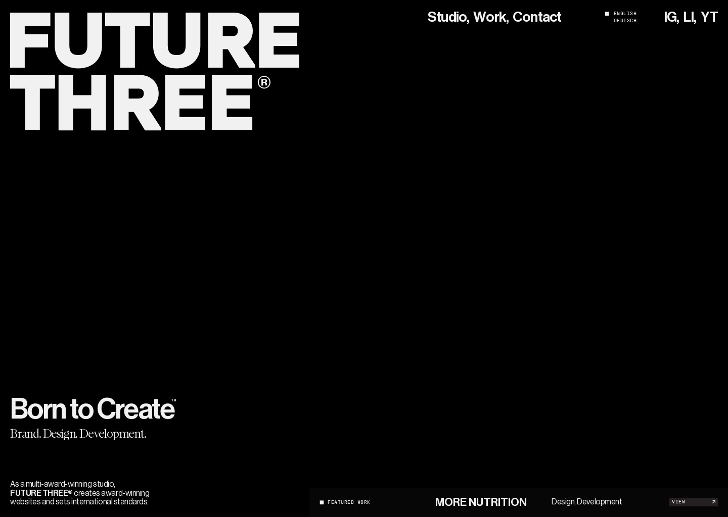 FUTURE THREE® - A Creative Studio — website design on Landdding
