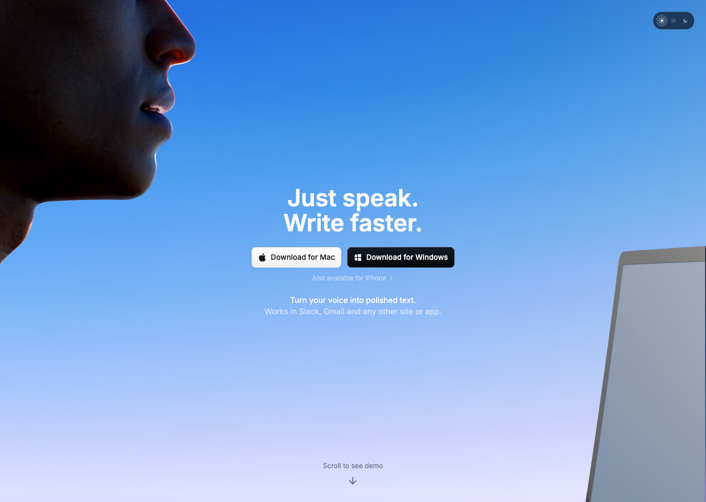 Superwhisper — AI Voice to Text for macOS, Windows &amp; iOS | Superwhisper — website design on Landdding