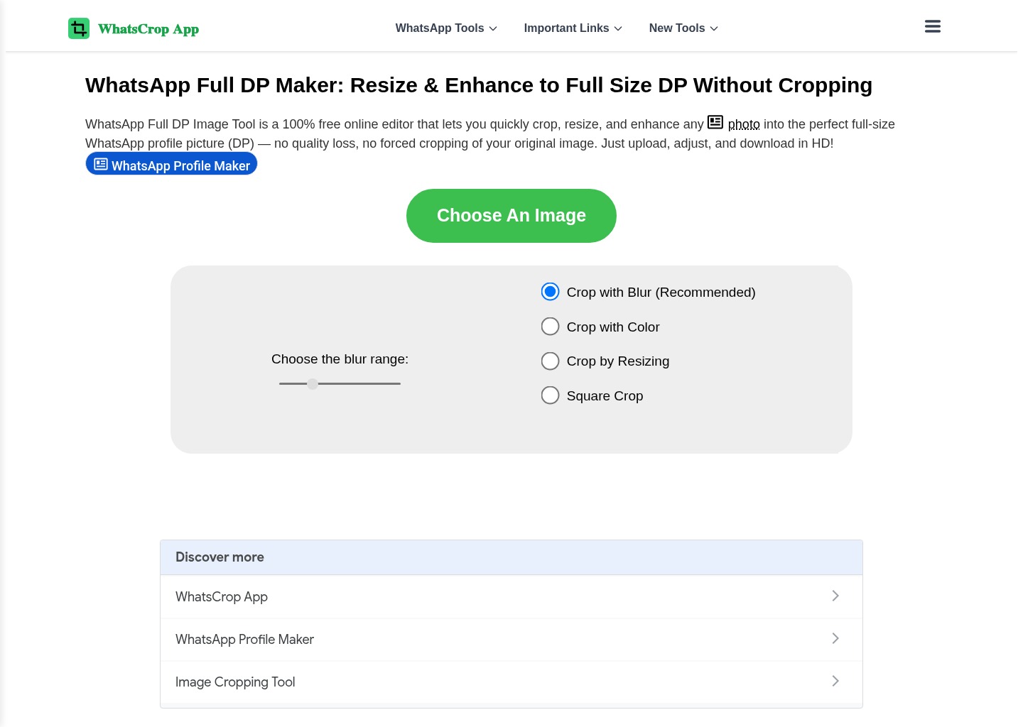 WhatsApp Full DP Maker – No Crop, Full Size Profile Photo — website design on Landdding
