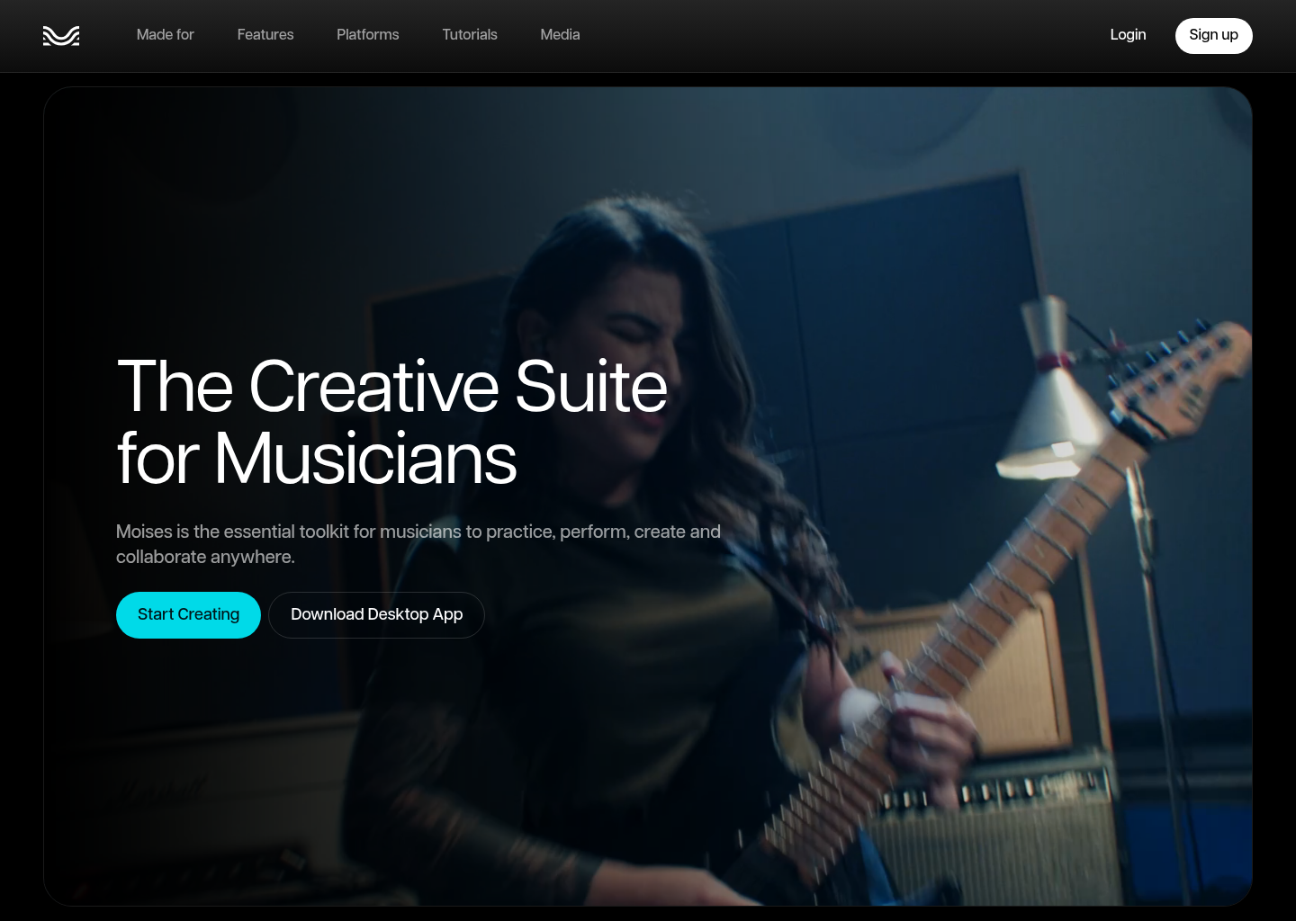 Moises App: The Musician's App | Vocal Remover & much more — website design on Landdding