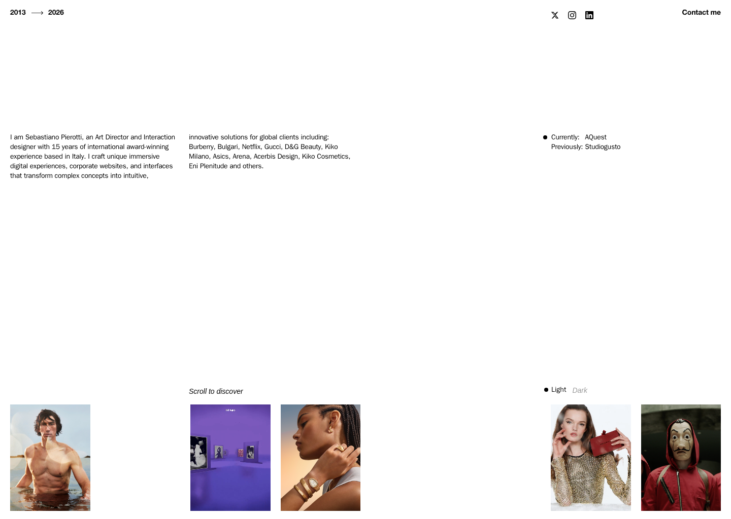 Sebastiano Pierotti — website design on Landdding