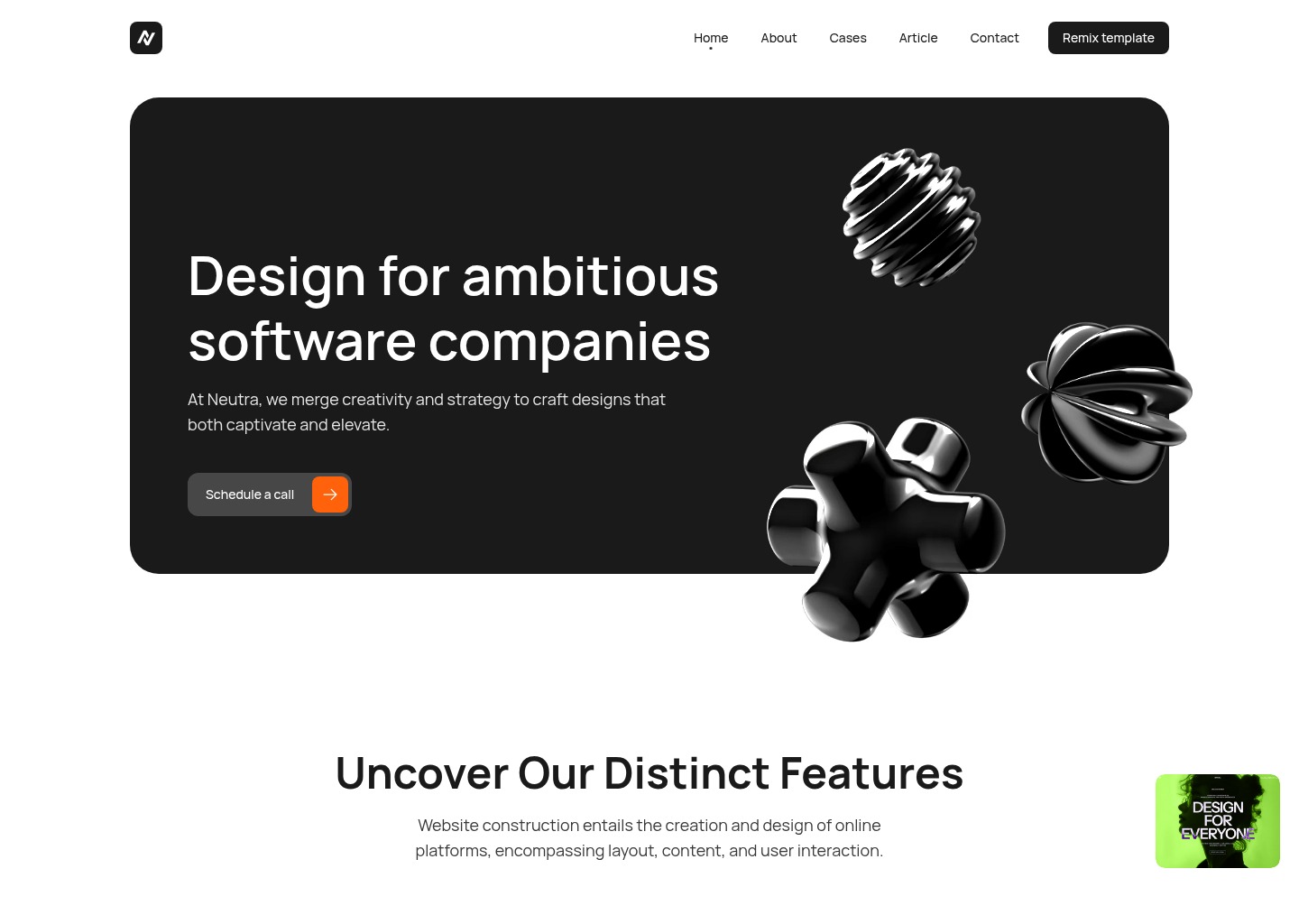 Neutra: Free Portfolio Website Template by Dmytri Ivanov — Framer Marketplace — website design on Landdding