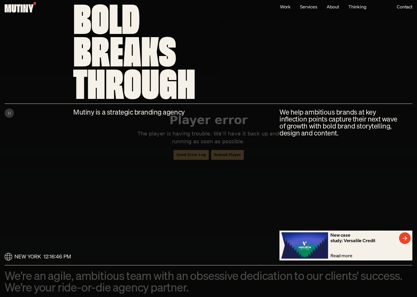 Mutiny | Branding Agency for B2B and B2C  | Bold Breaks Through — website design on Landdding